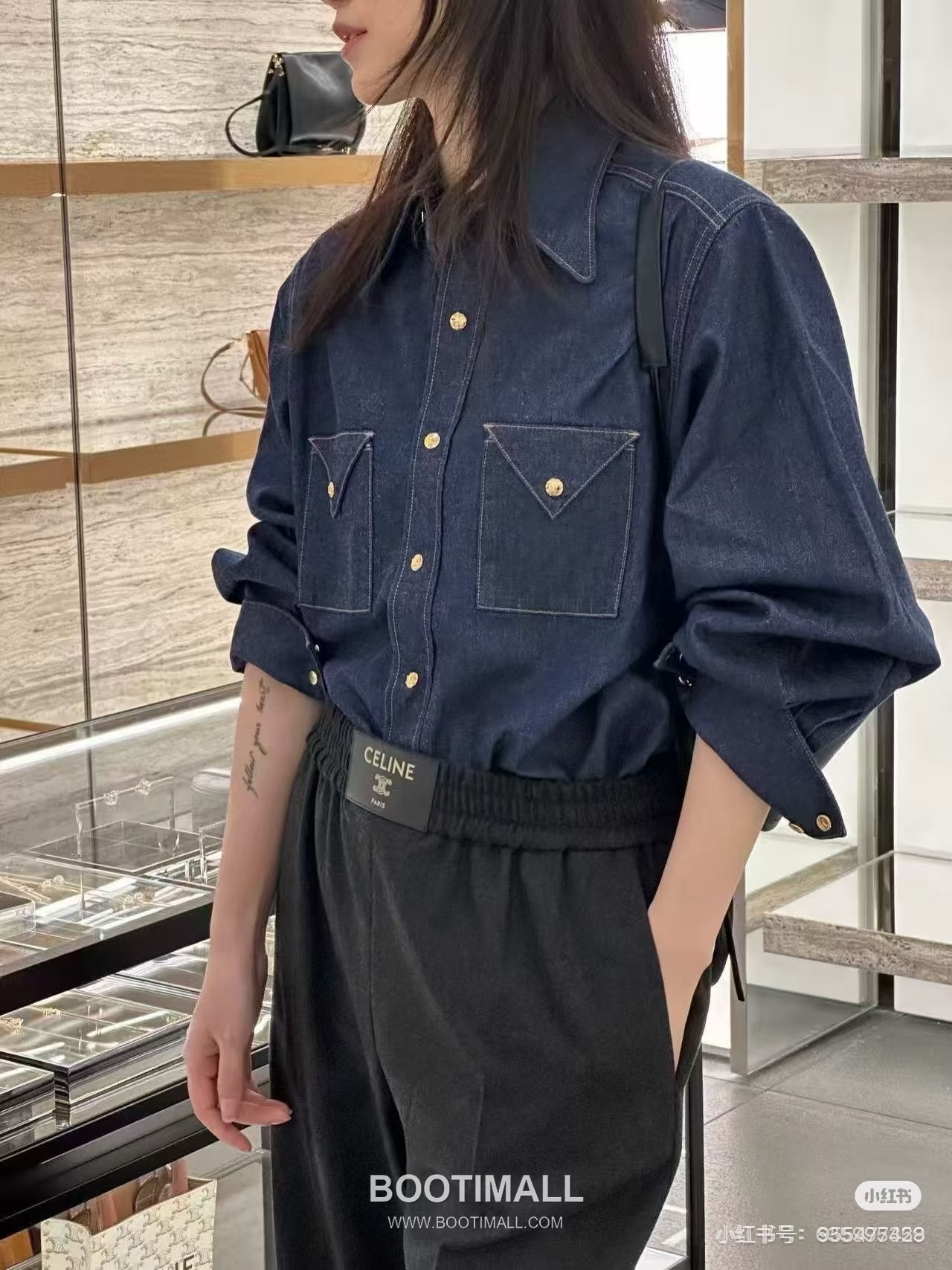 Celine Vintage Denim Shirt Jacket Denim Navy 셀린느 빈티지 데님 셔츠 자켓 데님 네이비 4
