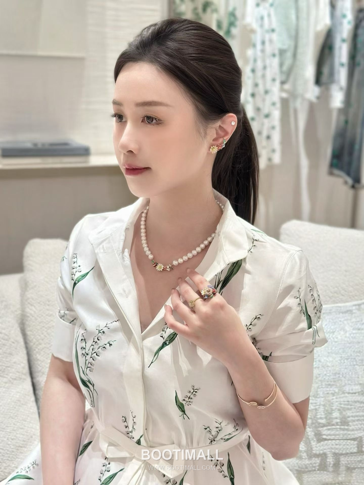 Dior Lily Print Ribbon Dress 디올 릴리 프린트 리본 드레스 10