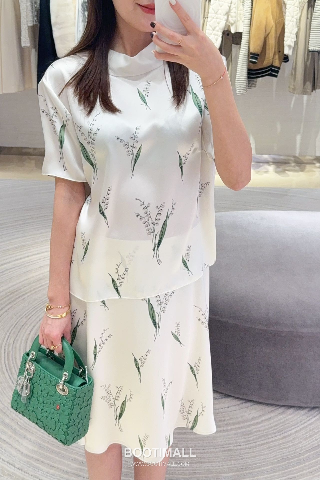 Dior 디올 Lily Print Silk Set Silk Ivory Outfit 은방울꽃 실크 세트 실크 아이보리 세트 의류 8