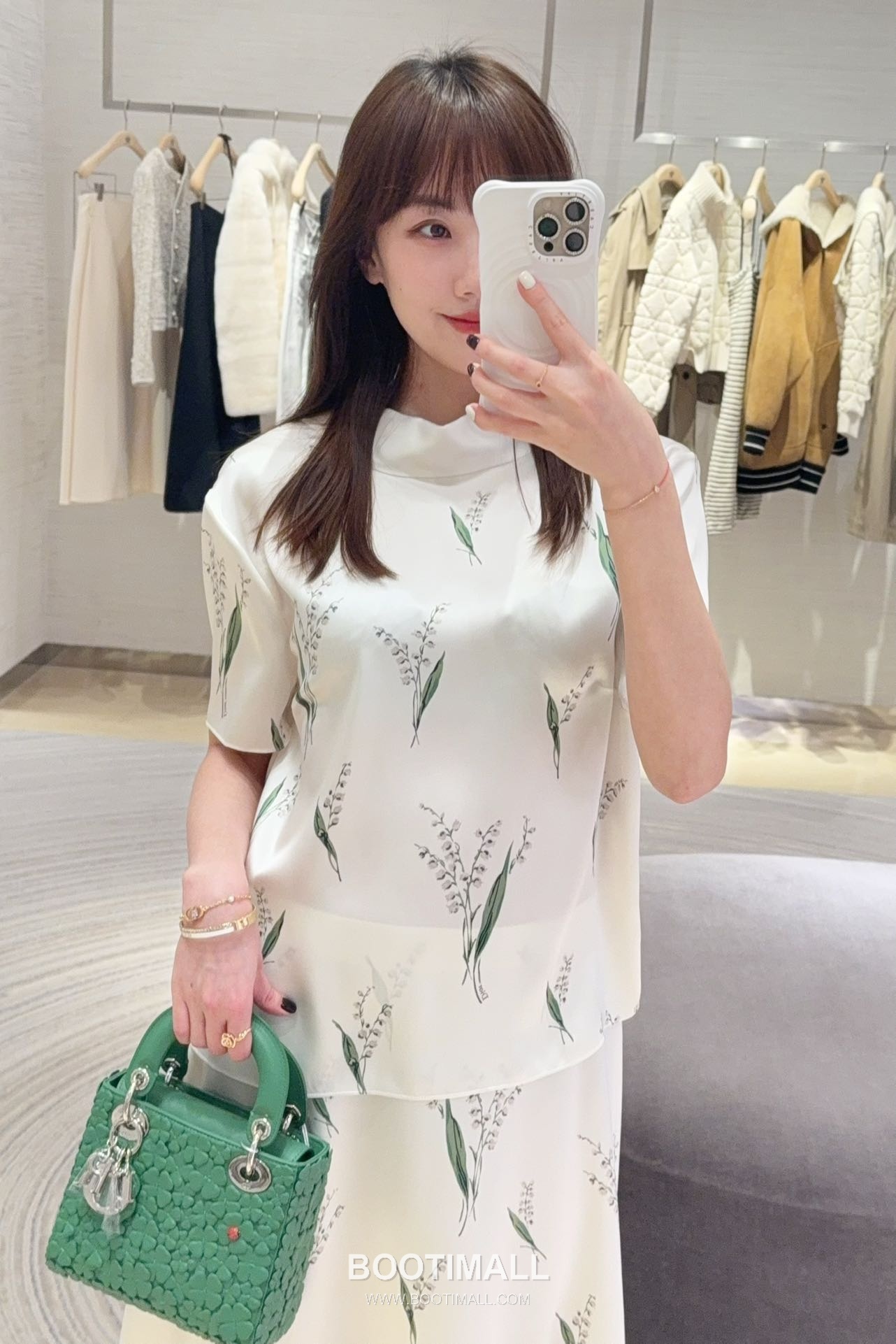 Dior 디올 Lily Print Silk Set Silk Ivory Outfit 은방울꽃 실크 세트 실크 아이보리 세트 의류 9
