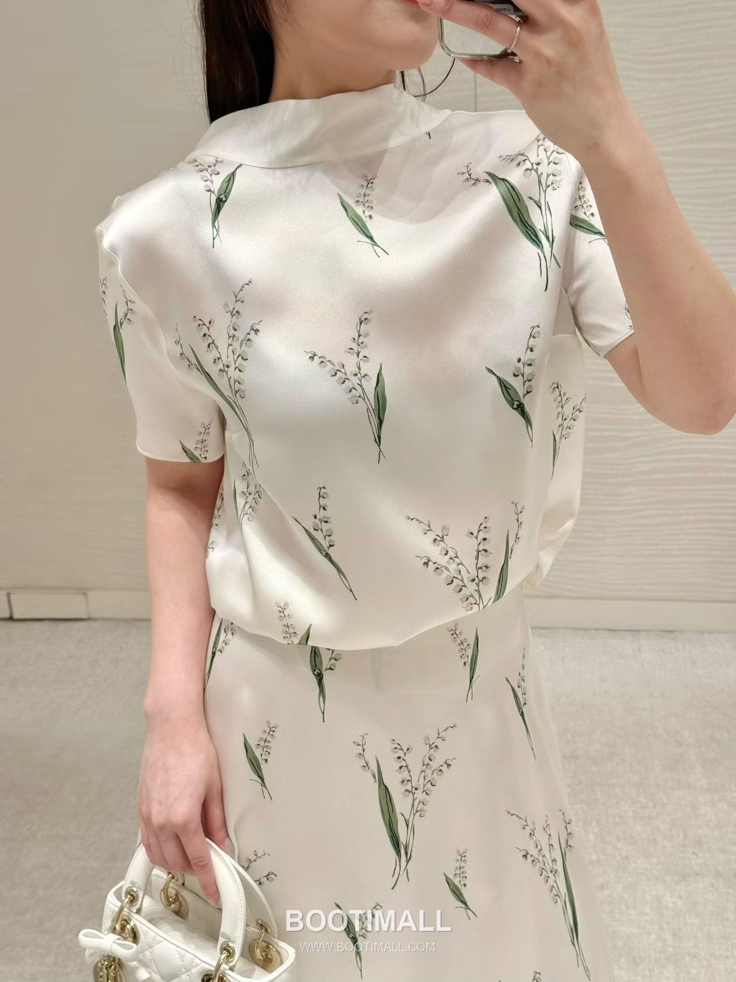 Dior 디올 Lily Print Silk Set Silk Ivory Outfit 은방울꽃 실크 세트 실크 아이보리 세트 의류 14