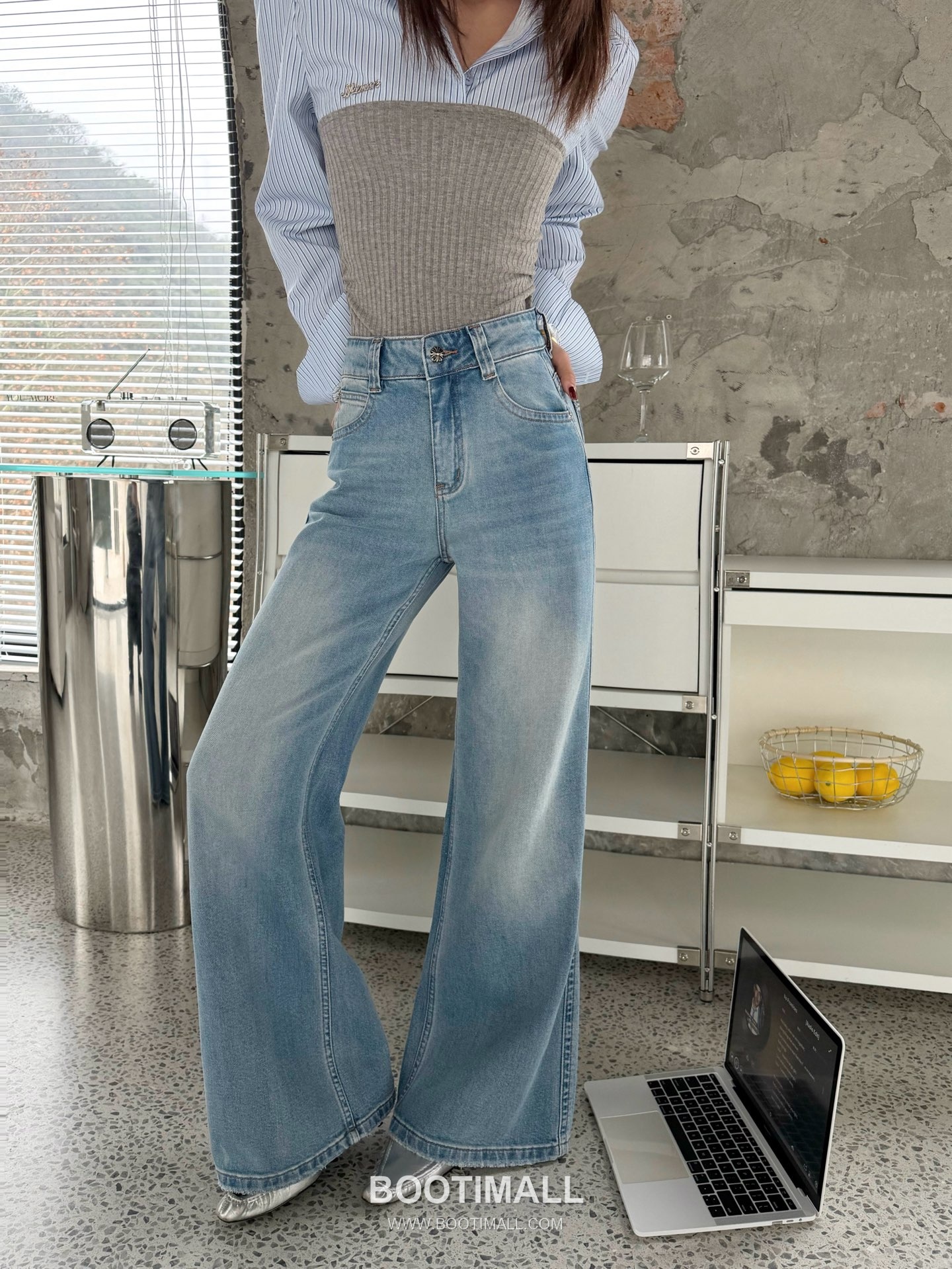 Chrome Hearts High Stretch Wide Pants Light Blue 크롬하츠 하이 스트레치 와이드 팬츠 라이트 블루 1