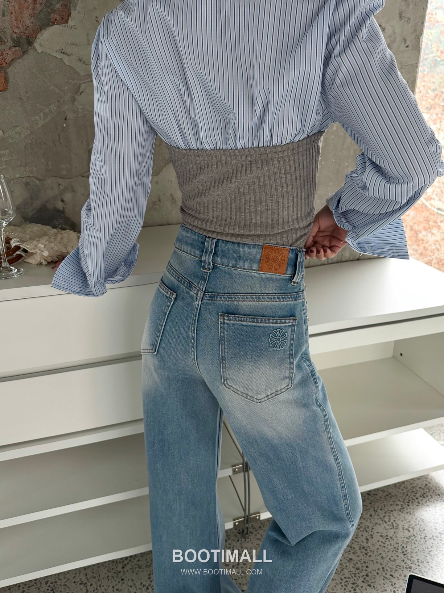 Chrome Hearts High Stretch Wide Pants Light Blue 크롬하츠 하이 스트레치 와이드 팬츠 라이트 블루 4