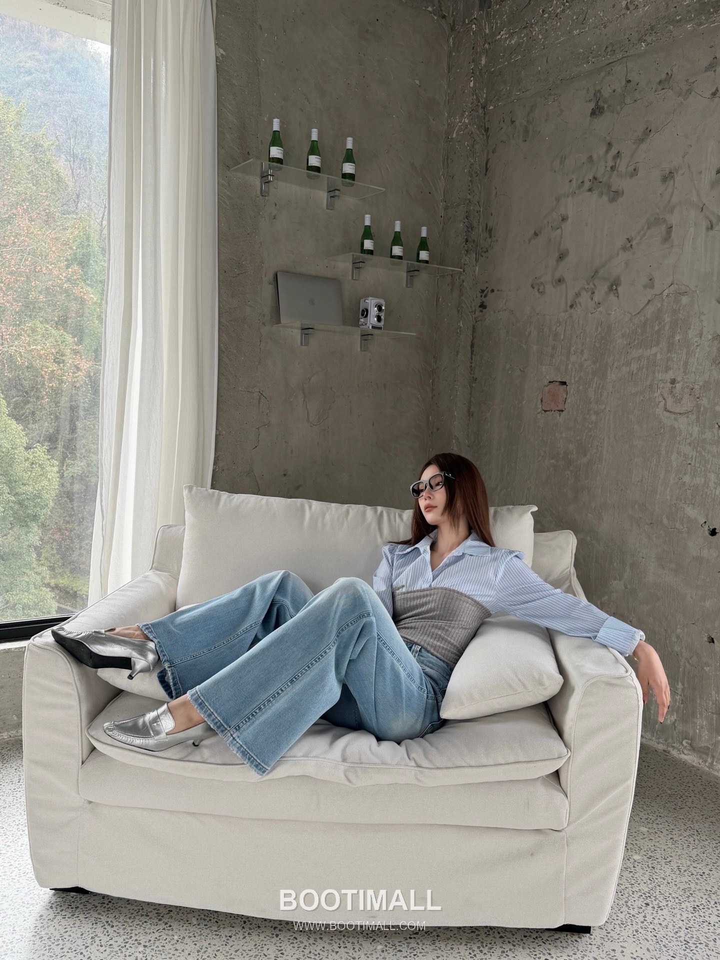 Chrome Hearts High Stretch Wide Pants Light Blue 크롬하츠 하이 스트레치 와이드 팬츠 라이트 블루 5