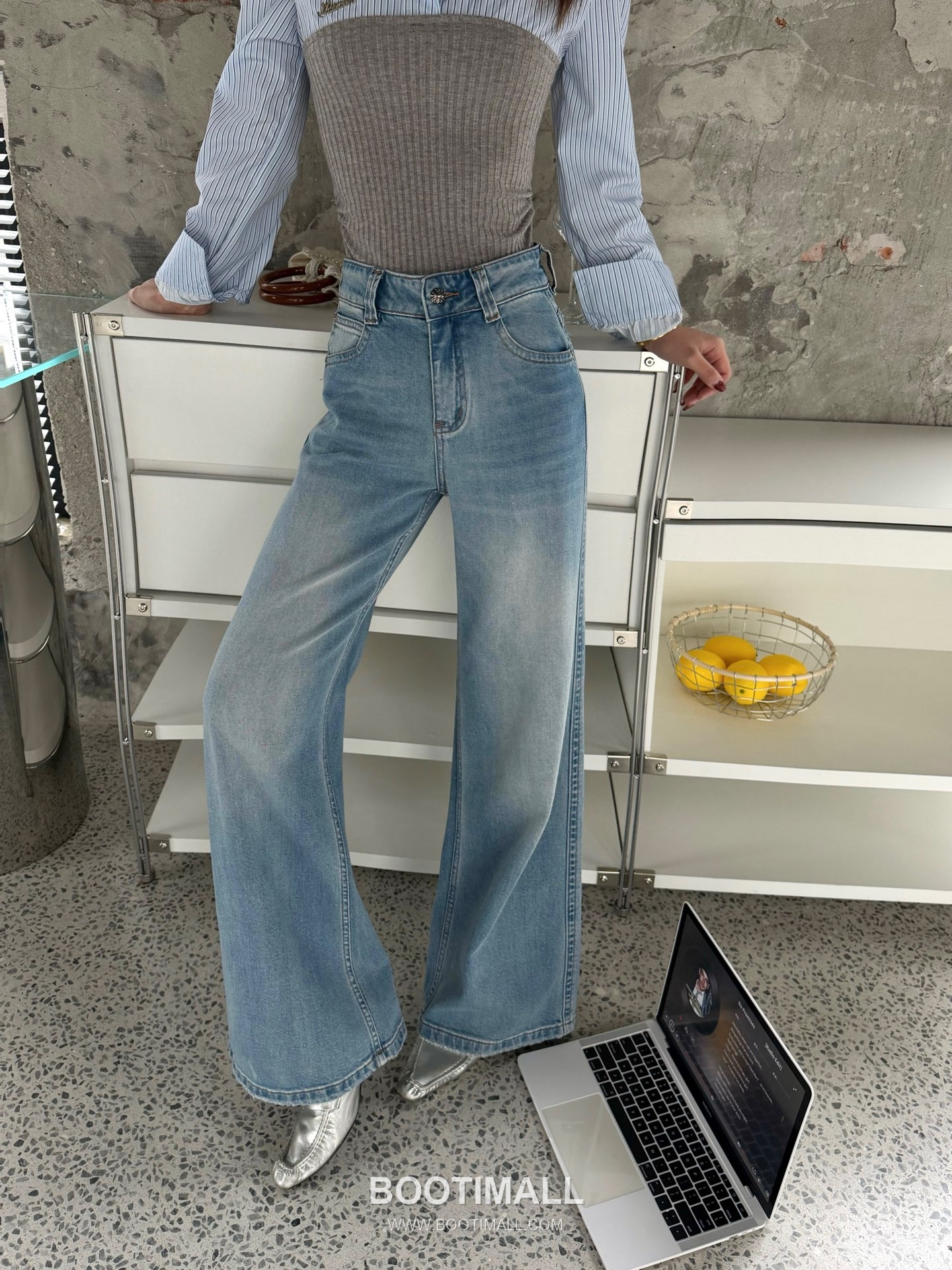 Chrome Hearts High Stretch Wide Pants Light Blue 크롬하츠 하이 스트레치 와이드 팬츠 라이트 블루 6