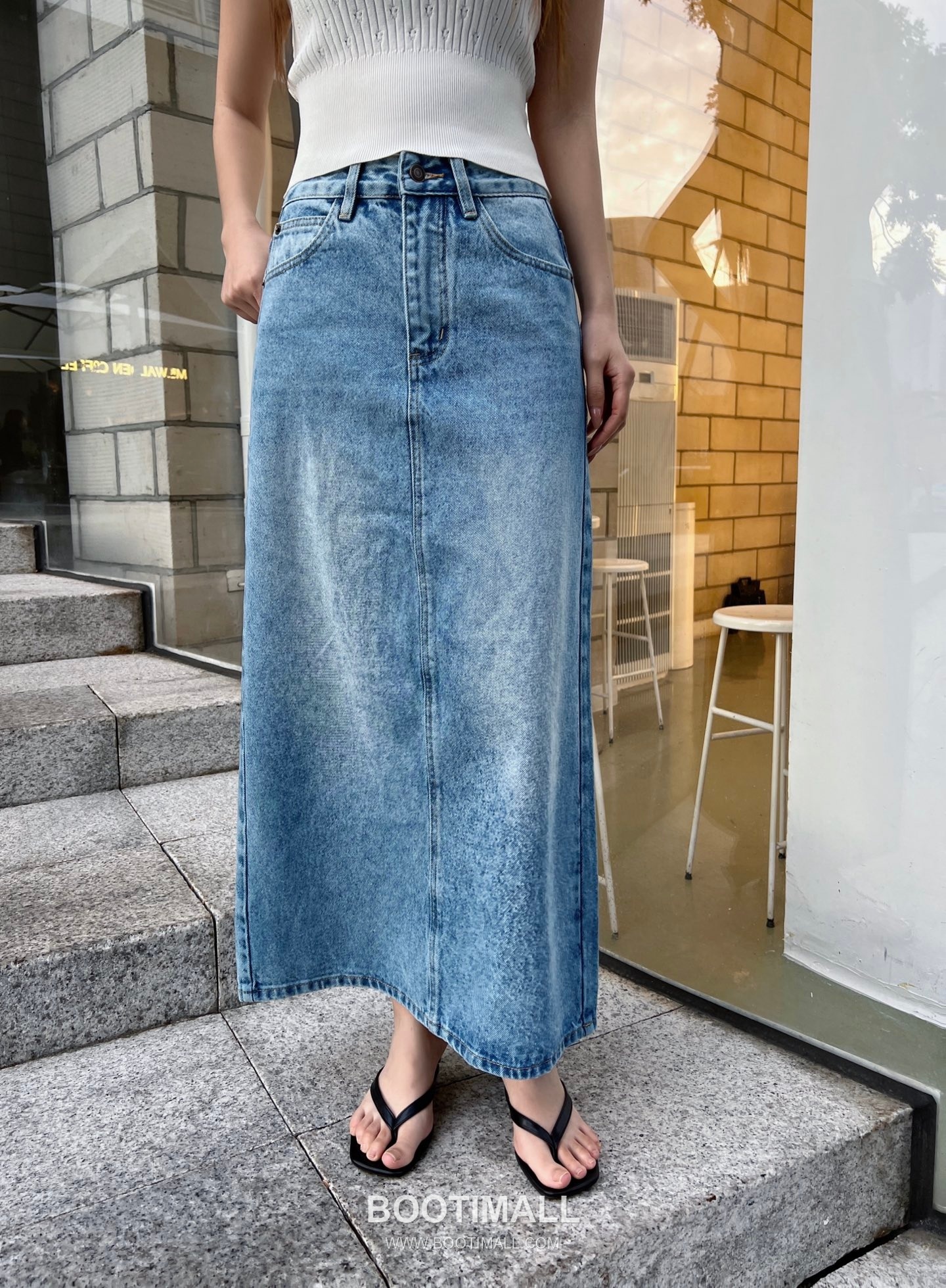 Celine Logo Denim A-Line Denim Skirt 셀린느 로고 데님 A라인 데님 스커트 6