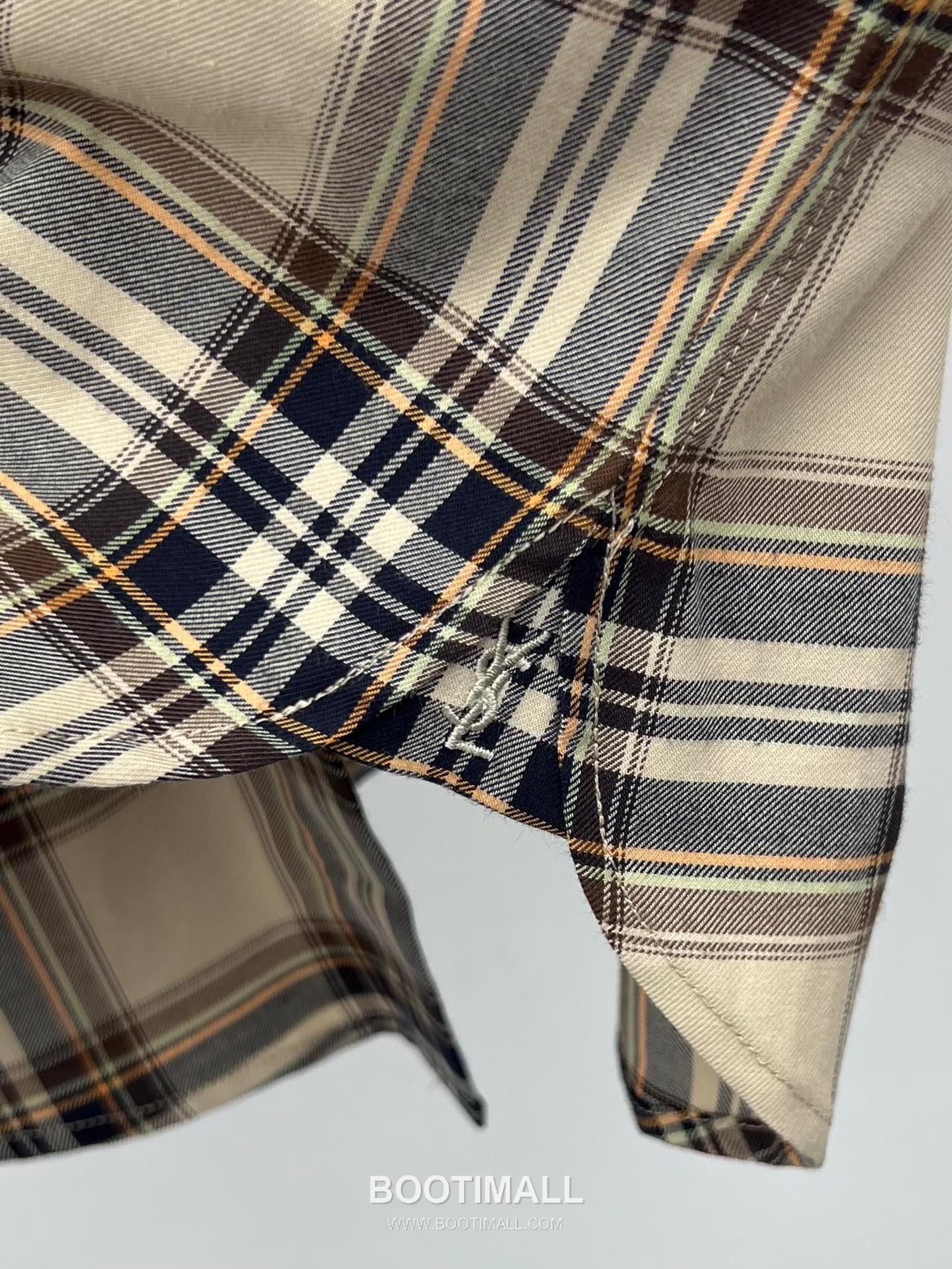 Saint Laurent Plaid Bow Collar Shirt Cotton Blend 생로랑 체크 보우 칼라 셔츠 코튼 블렌드 11