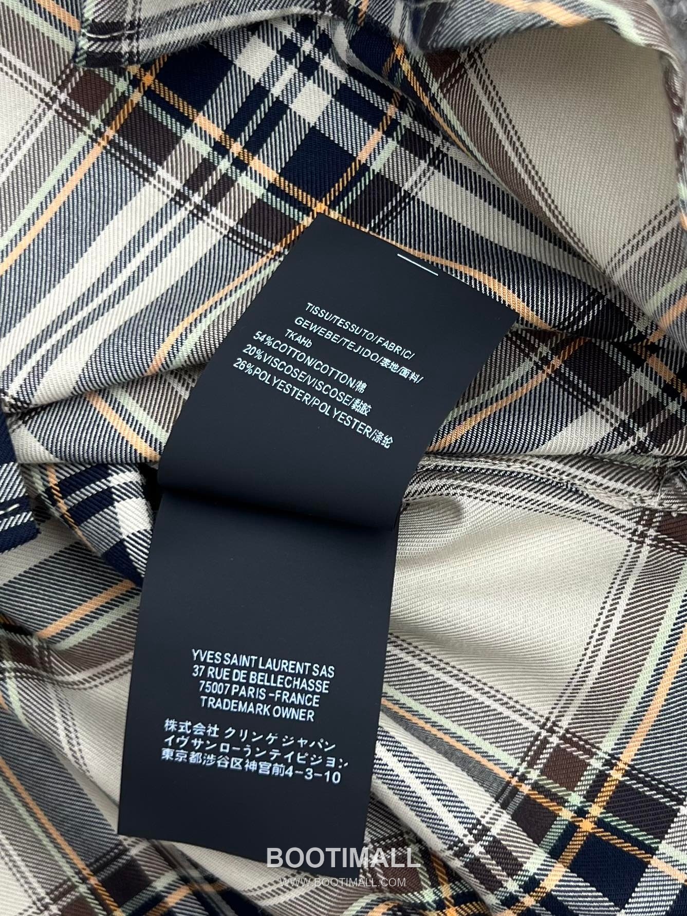 Saint Laurent Plaid Bow Collar Shirt Cotton Blend 생로랑 체크 보우 칼라 셔츠 코튼 블렌드 15