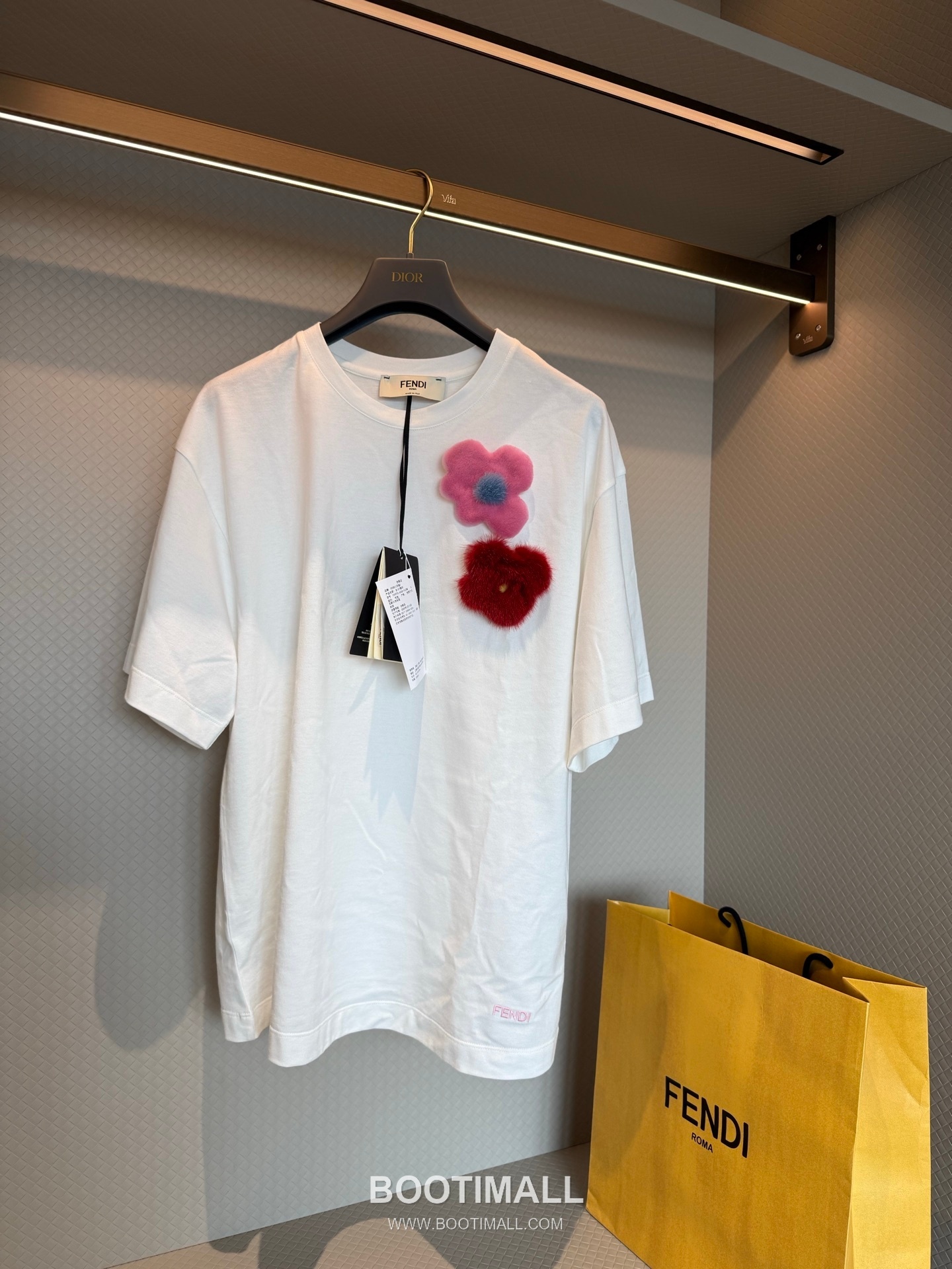 Fendi 펜디 Mink Flower Tee White T-shirt 밍크 플라워 티셔츠 화이트 4
