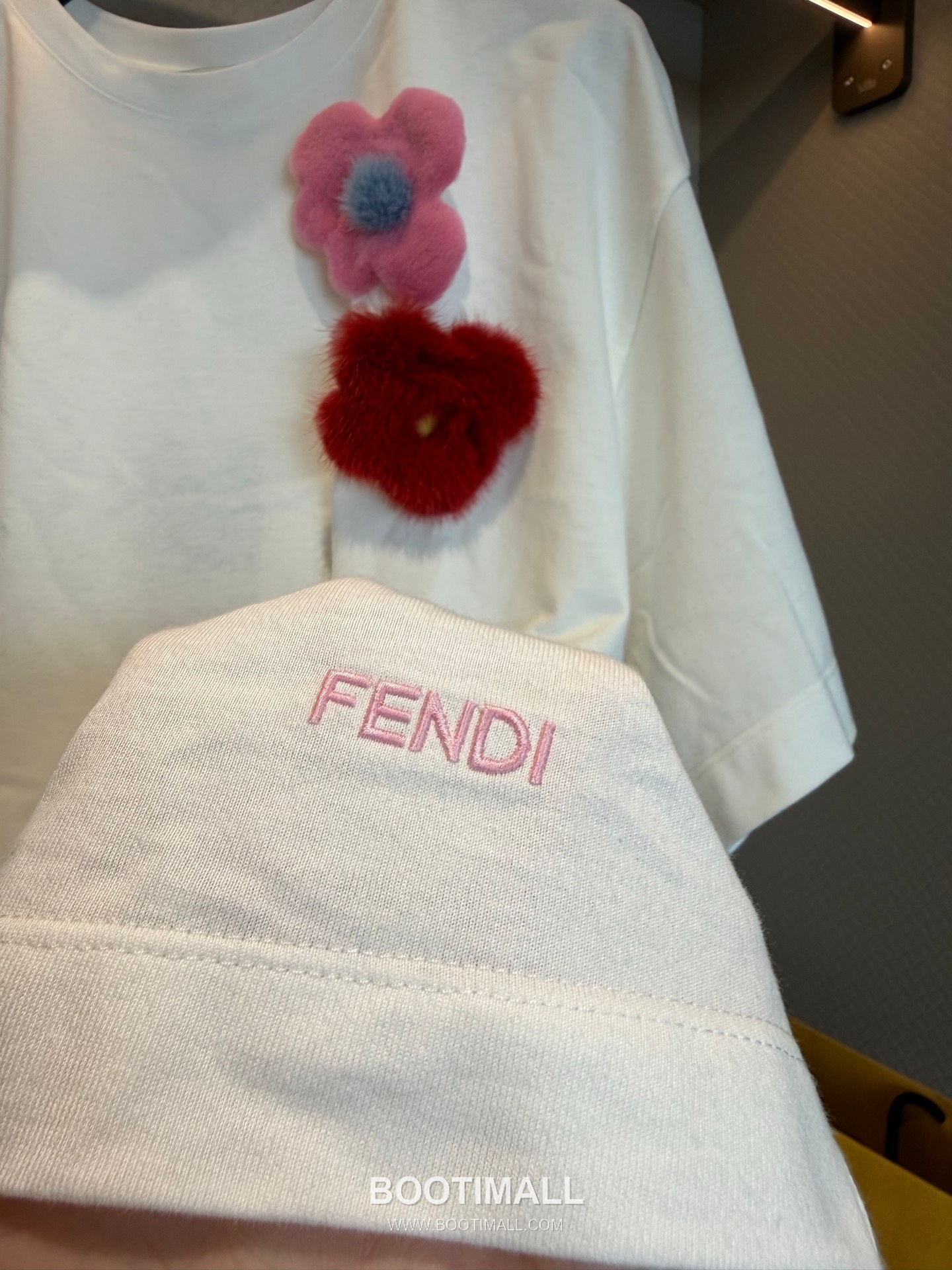 Fendi 펜디 Mink Flower Tee White T-shirt 밍크 플라워 티셔츠 화이트 5