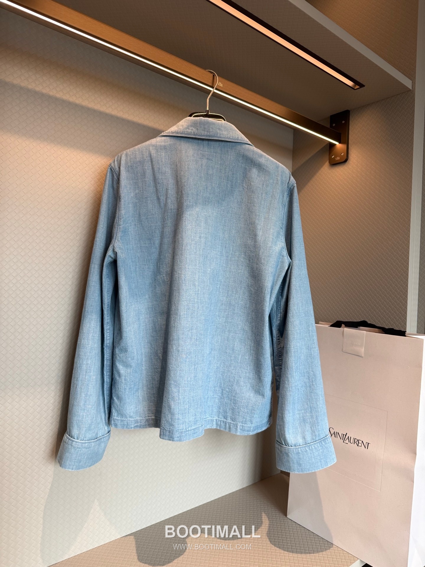 Saint Laurent Logo Denim Shirt Denim Cotton Light Blue 생로랑 로고 데님 셔츠 데님 코튼 라이트 블루 5