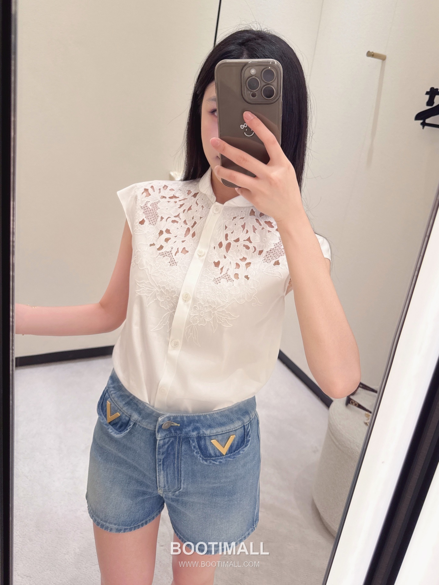 Valentino 발렌티노 Valen Lace Shirt Cotton White 발렌 레이스 셔츠 코튼 화이트 1
