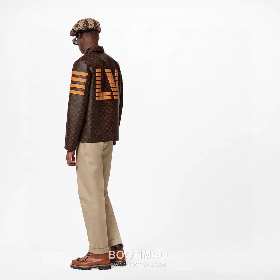 Louis Vuitton Nigo Monogram Leather Cowhide Leather Brown Jacket 루이비통 니고 모노그램 레더 소가죽 브라운 자켓 3