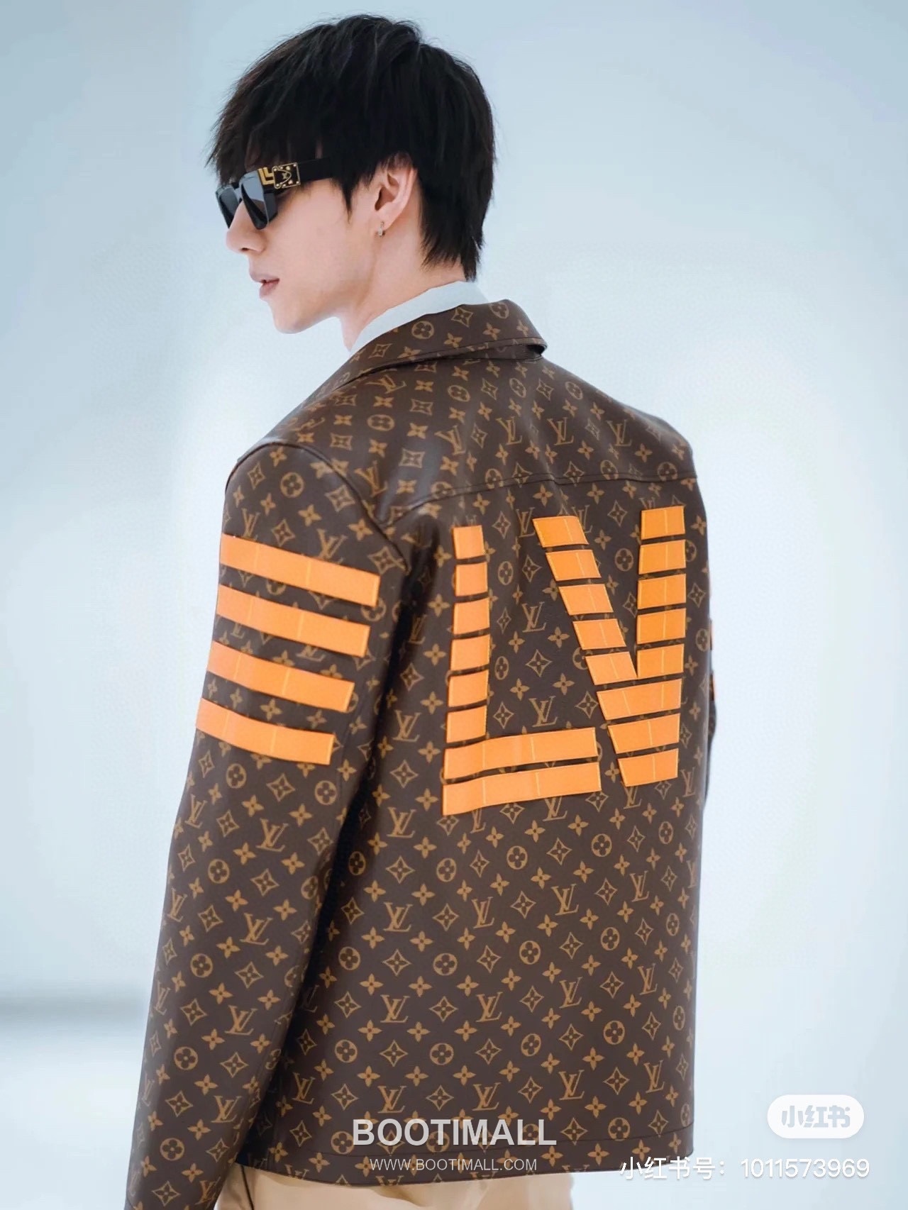 Louis Vuitton Nigo Monogram Leather Cowhide Leather Brown Jacket 루이비통 니고 모노그램 레더 소가죽 브라운 자켓 5
