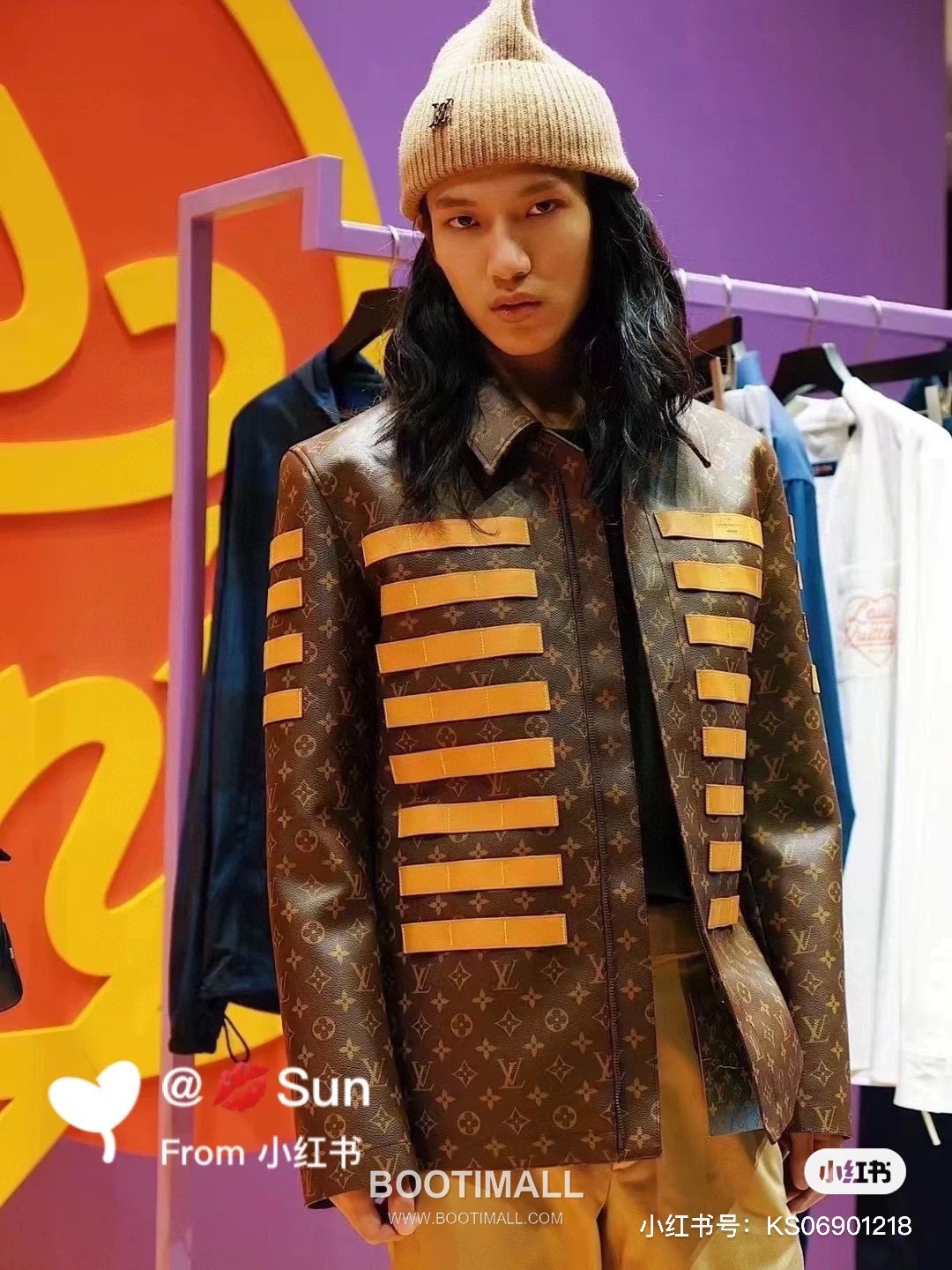 Louis Vuitton Nigo Monogram Leather Cowhide Leather Brown Jacket 루이비통 니고 모노그램 레더 소가죽 브라운 자켓 6