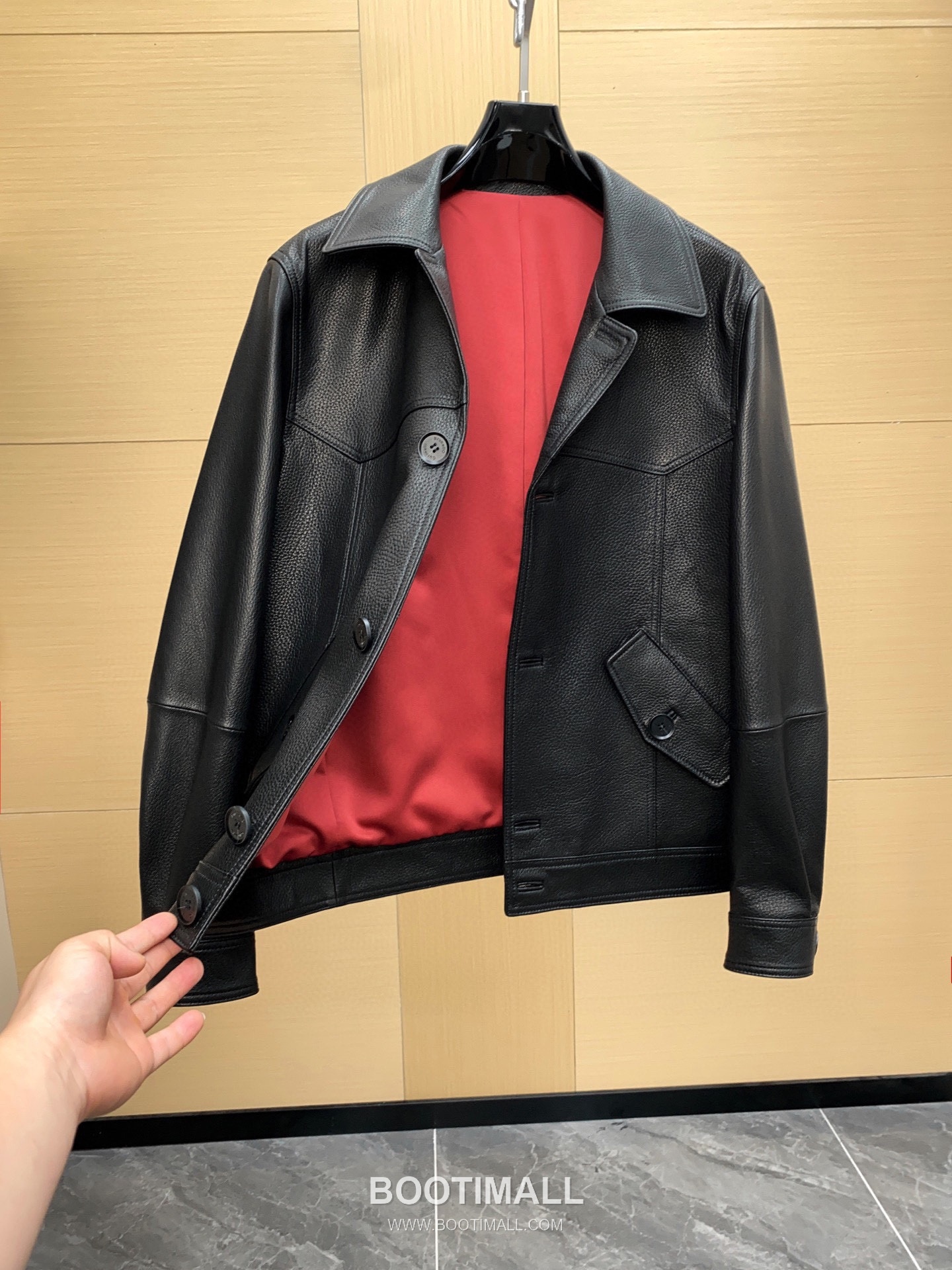Brunello Cucinelli Grain Lambskin Flight Grain Lambskin Leather Black Jacket 브루넬로 쿠치넬리 그레인 램스킨 플라이트 그레인 램스킨 가죽 블랙 재킷 67cm 7