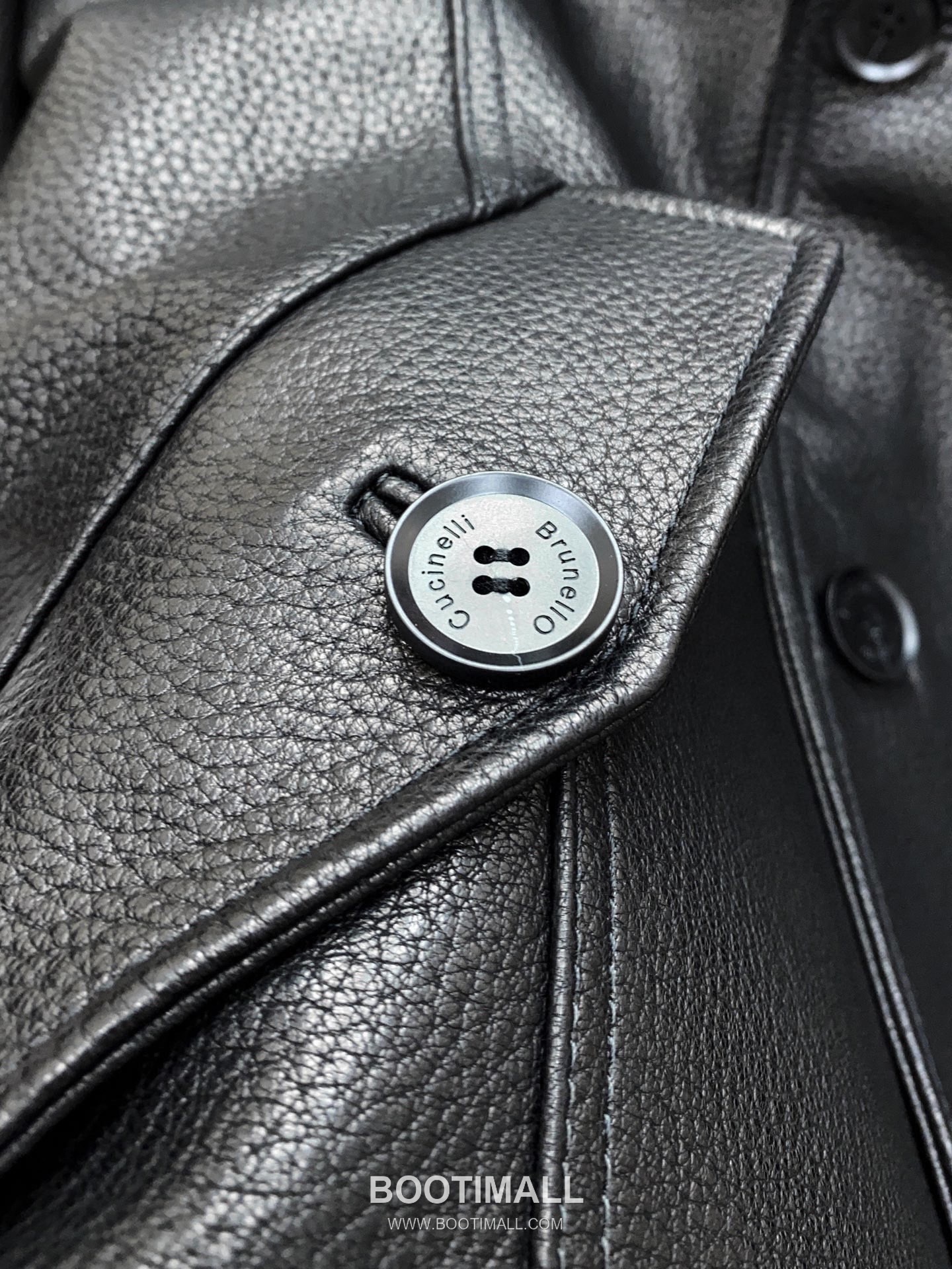 Brunello Cucinelli Grain Lambskin Flight Grain Lambskin Leather Black Jacket 브루넬로 쿠치넬리 그레인 램스킨 플라이트 그레인 램스킨 가죽 블랙 재킷 67cm 10