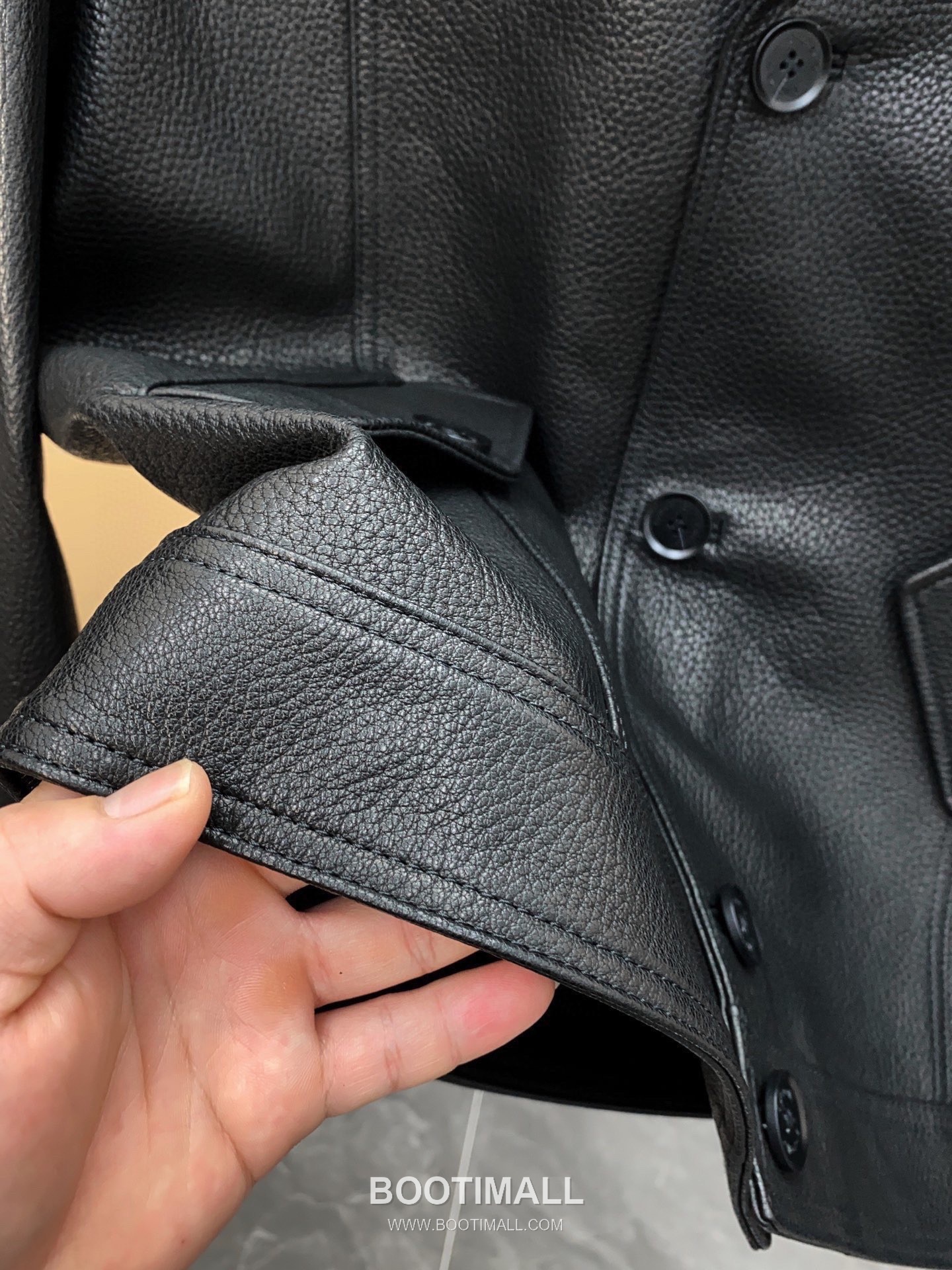 Brunello Cucinelli Grain Lambskin Flight Grain Lambskin Leather Black Jacket 브루넬로 쿠치넬리 그레인 램스킨 플라이트 그레인 램스킨 가죽 블랙 재킷 67cm 12