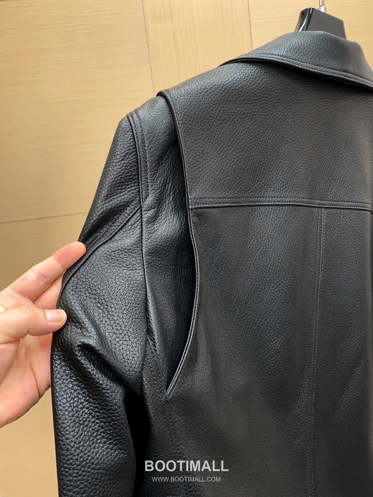 Brunello Cucinelli Grain Lambskin Flight Grain Lambskin Leather Black Jacket 브루넬로 쿠치넬리 그레인 램스킨 플라이트 그레인 램스킨 가죽 블랙 재킷 67cm 13