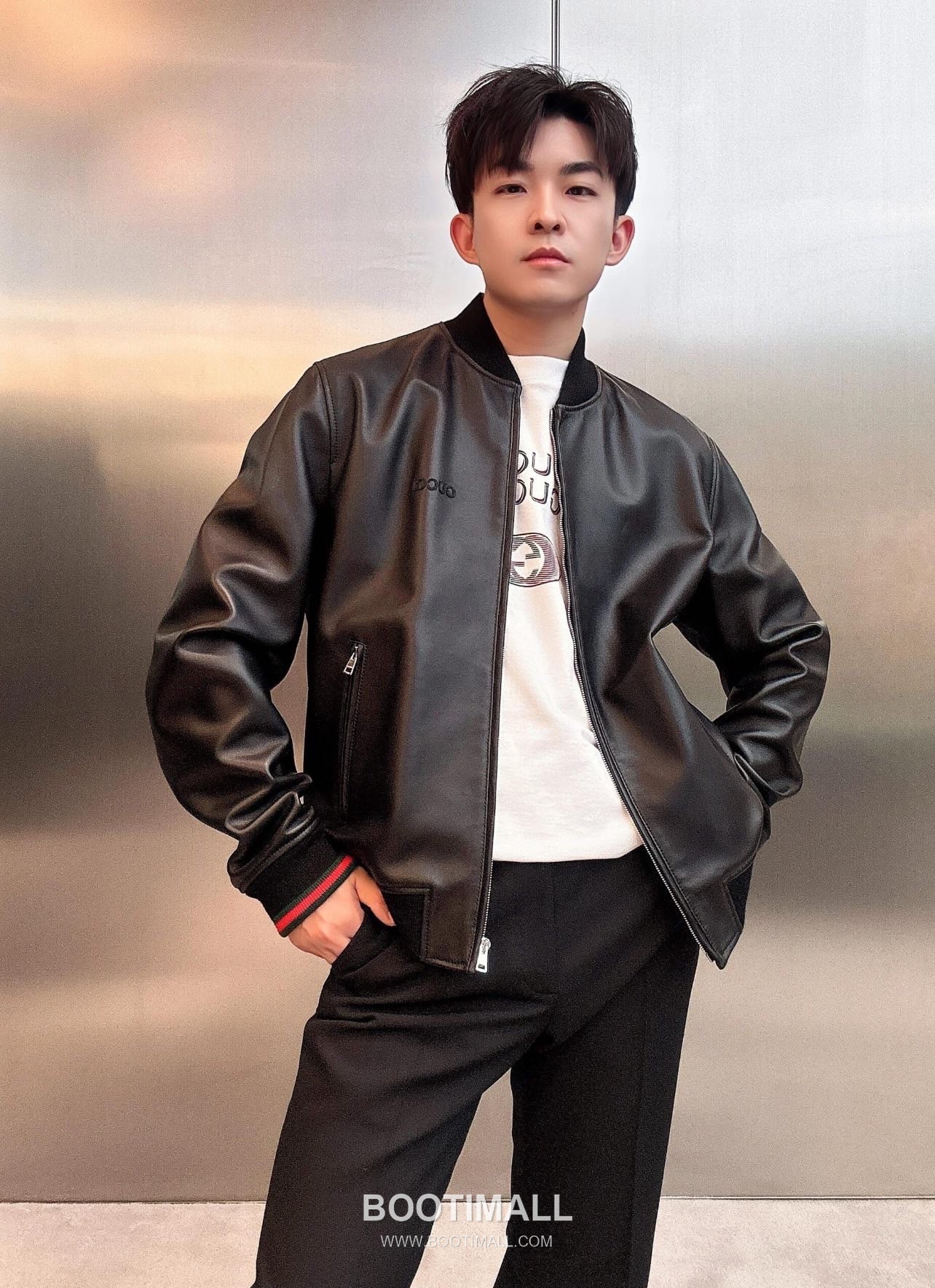 Gucci GG Lambskin Bomber Lambskin Black Down Jacket 구찌 GG 램스킨 봄버 램스킨 블랙 다운 재킷 4