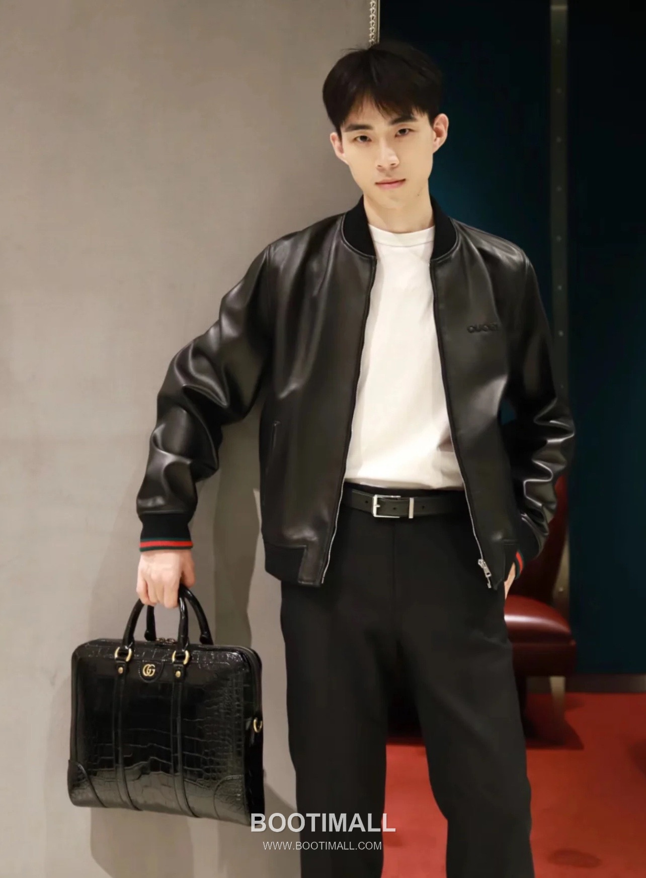 Gucci GG Lambskin Bomber Lambskin Black Down Jacket 구찌 GG 램스킨 봄버 램스킨 블랙 다운 재킷 5