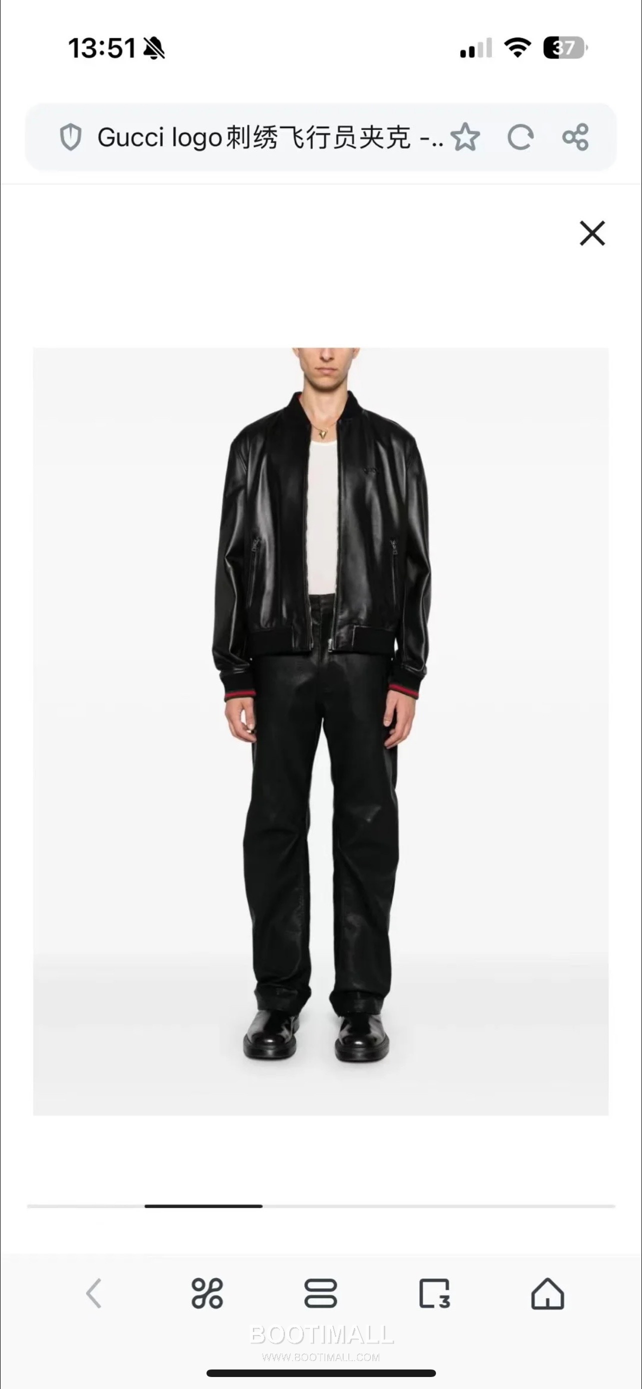 Gucci GG Lambskin Bomber Lambskin Black Down Jacket 구찌 GG 램스킨 봄버 램스킨 블랙 다운 재킷 8