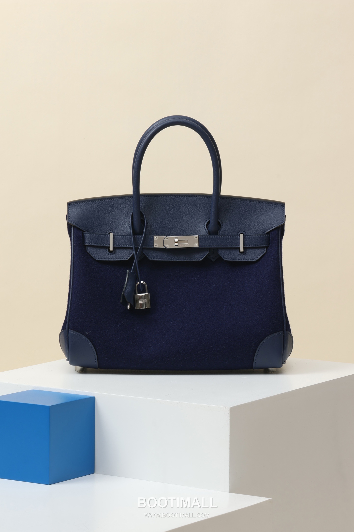 Hermes Birkin 30 Swift Felt Swift Calfskin and Felt Blue Top Handle Bag 에르메스 버킨 30 스위프트 펠트 스위프트 송아지가죽과 펠트 블루 탑핸들백 30cm 1