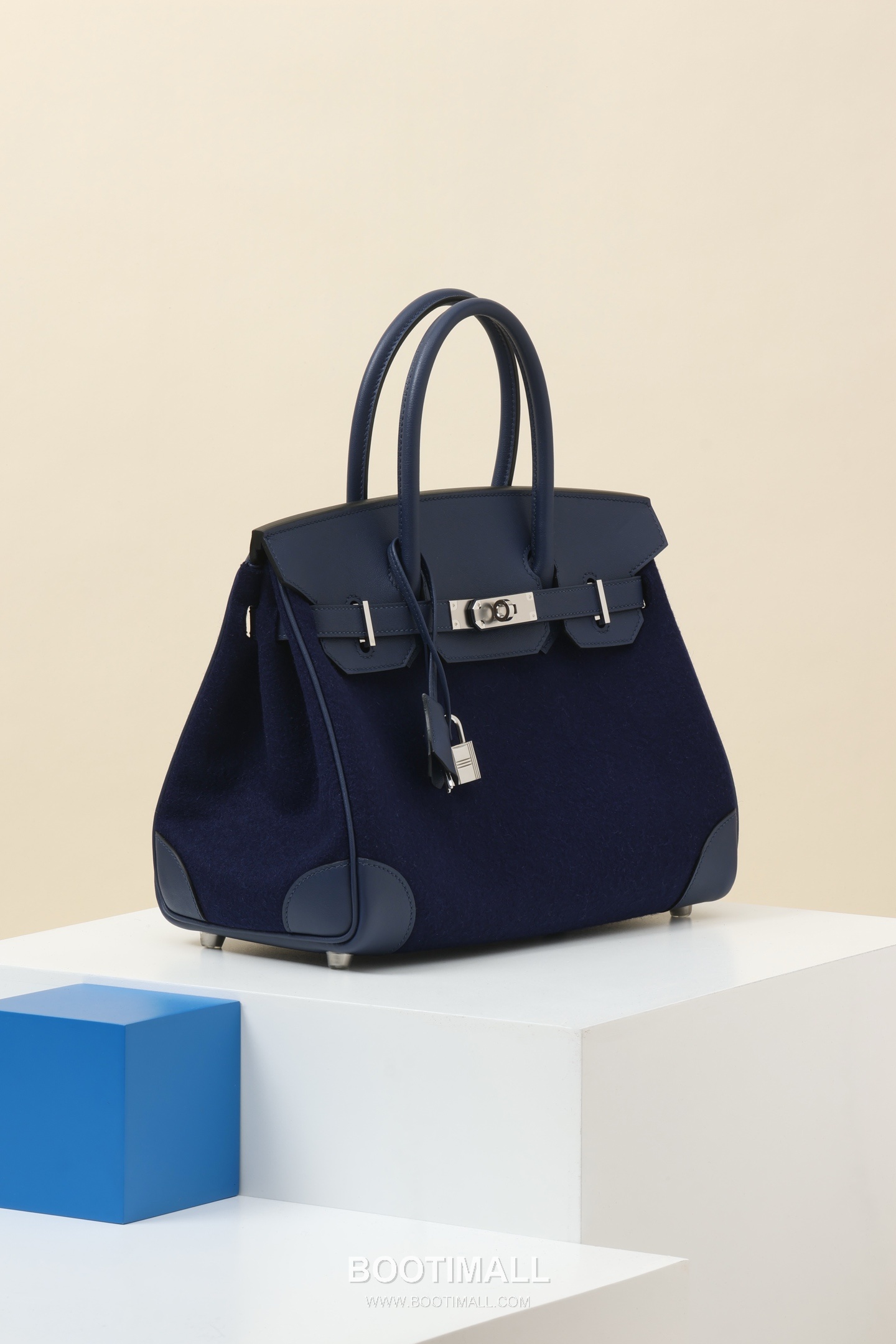 Hermes Birkin 30 Swift Felt Swift Calfskin and Felt Blue Top Handle Bag 에르메스 버킨 30 스위프트 펠트 스위프트 송아지가죽과 펠트 블루 탑핸들백 30cm 2