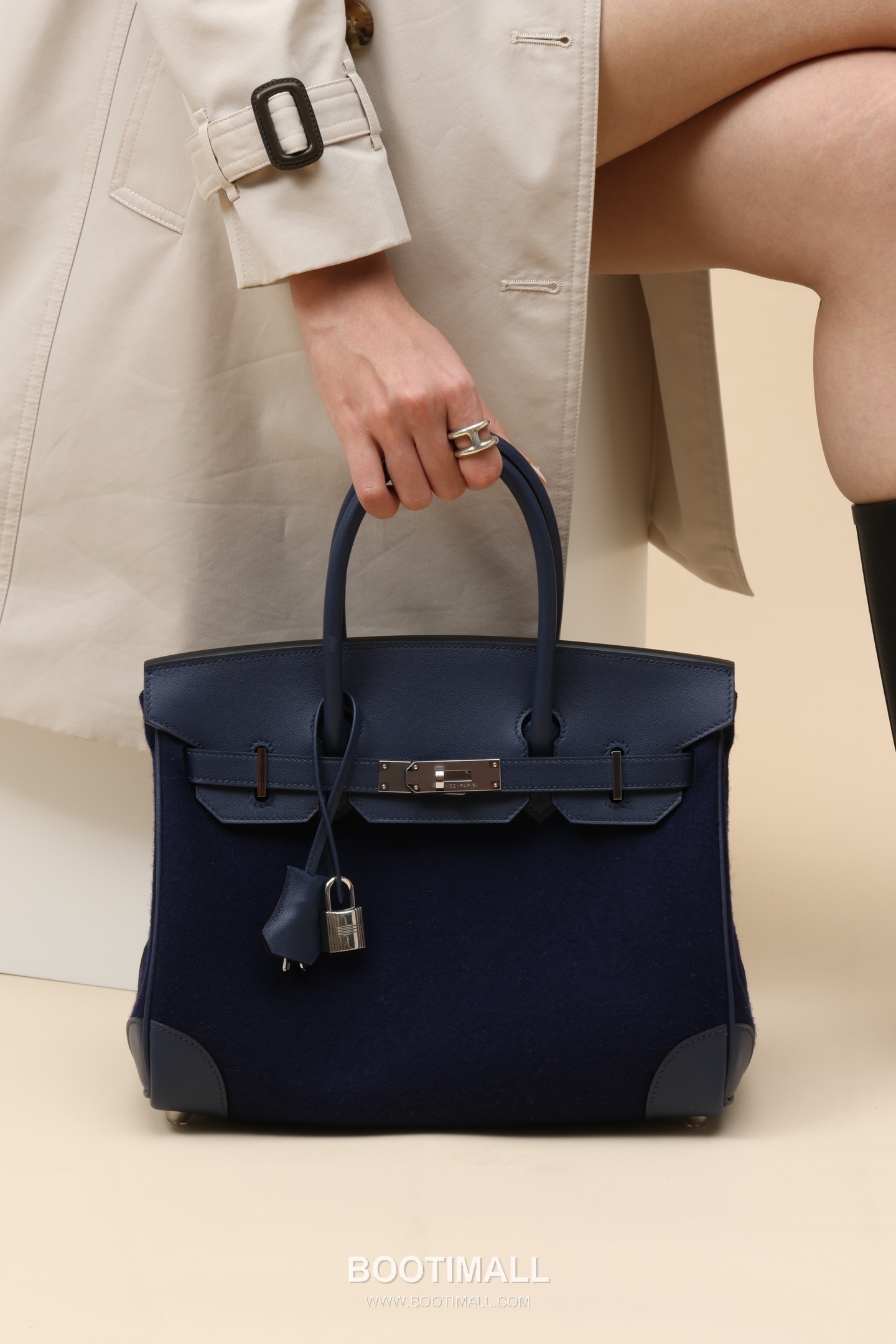 Hermes Birkin 30 Swift Felt Swift Calfskin and Felt Blue Top Handle Bag 에르메스 버킨 30 스위프트 펠트 스위프트 송아지가죽과 펠트 블루 탑핸들백 30cm 8