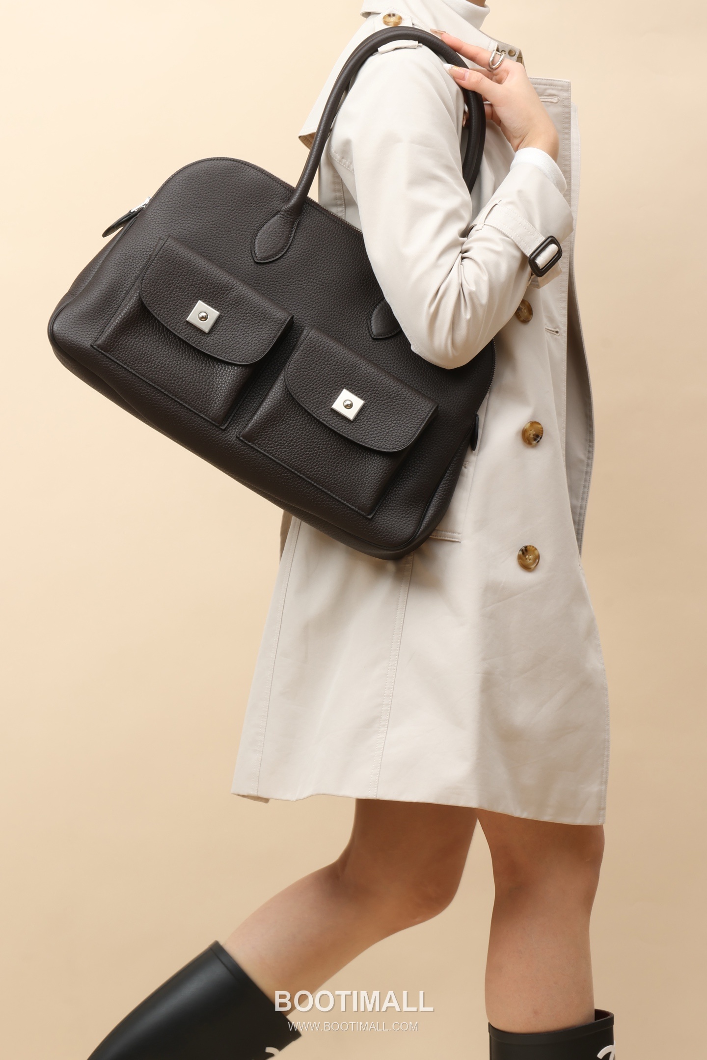 Hermes CA43 Togo Commuter Togo Calfskin Black Tote Bag 에르메스 CA43 토고 커뮤터 토고 송아지가죽 블랙 토트백 43cm 9