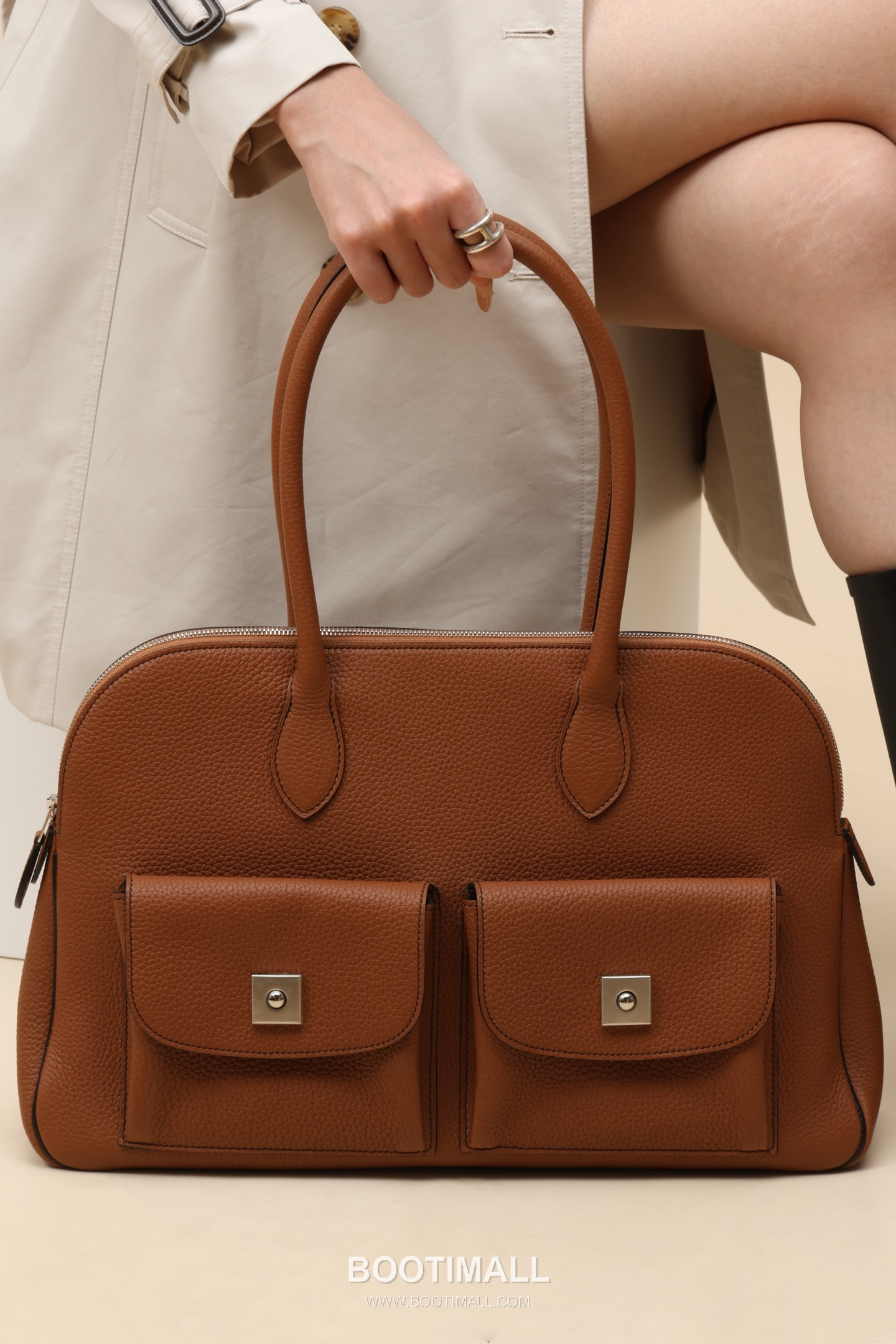 Hermes Caravas Togo Commuter Togo Calfskin Brown Tote Bag 에르메스 카라바스 토고 커뮤터 토고 송아지가죽 브라운 토트백 43cm 7