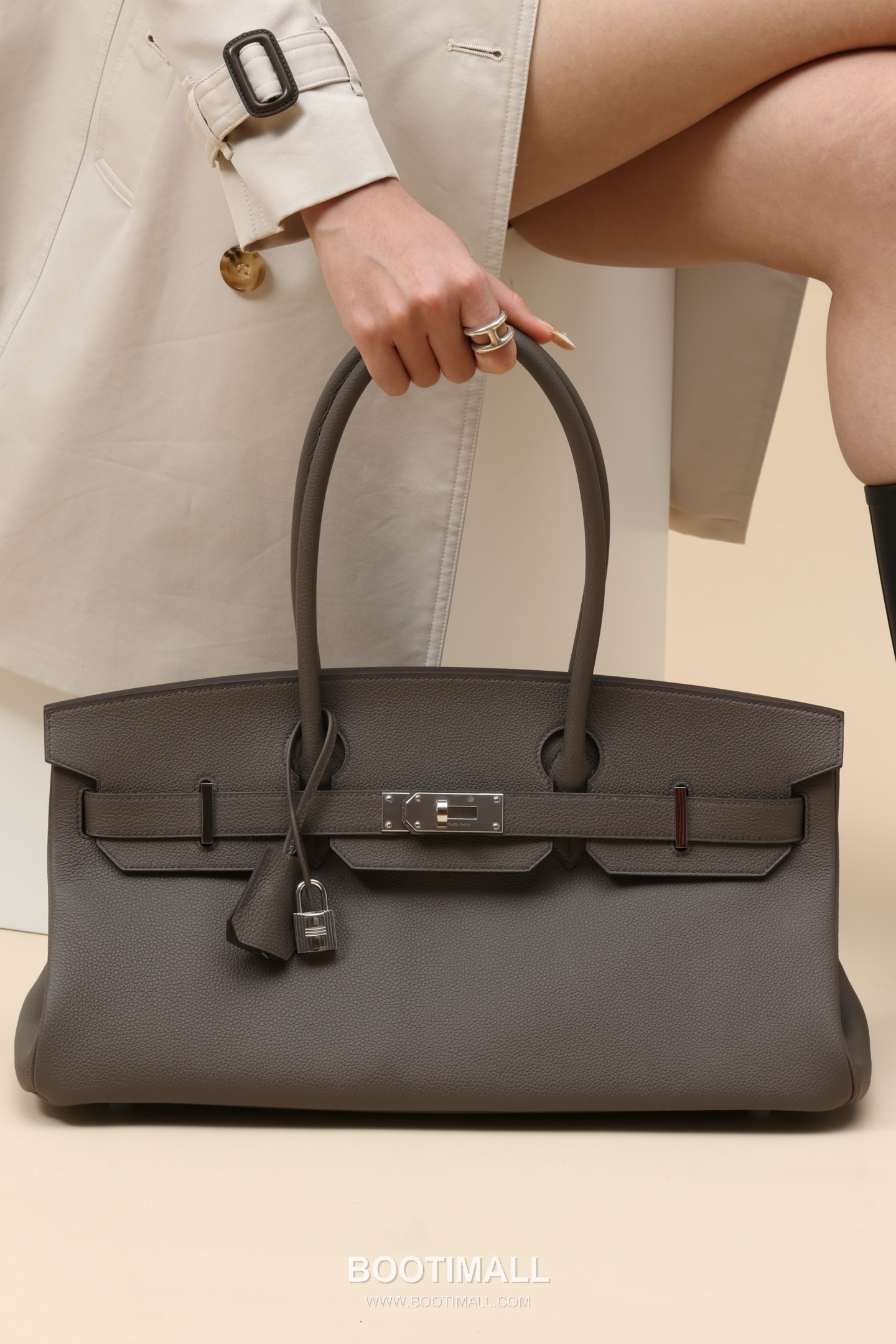 Hermes BKS42 Togo Tote Togo Calfskin Etain Gray Top Handle Bag 에르메스 BKS42 토고 토트 토고 송아지가죽 에탕 그레이 탑핸들백 42cm 8