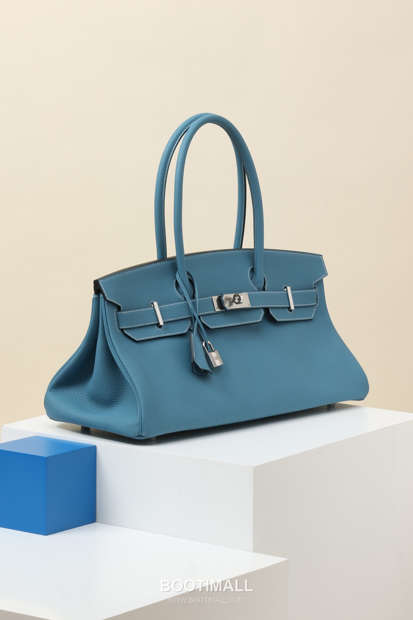 Hermes BKS 42 Togo Togo Calfskin Blue Tote Bag 에르메스 BKS 42 토고 토고 송아지가죽 블루 토트백 42cm 2