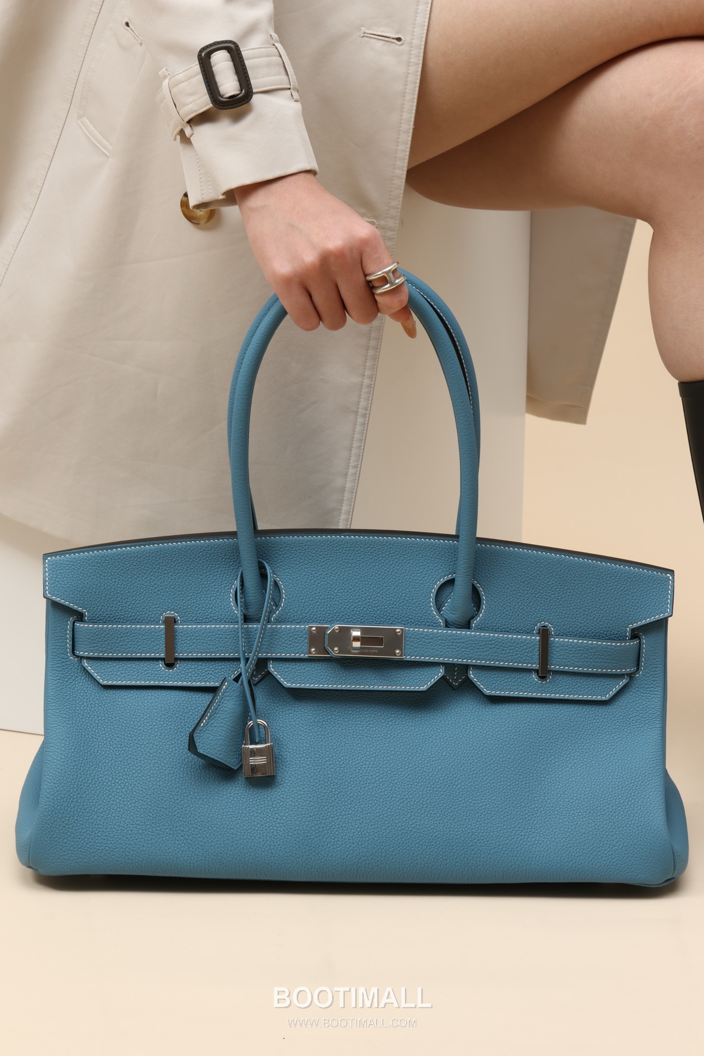 Hermes BKS 42 Togo Togo Calfskin Blue Tote Bag 에르메스 BKS 42 토고 토고 송아지가죽 블루 토트백 42cm 8