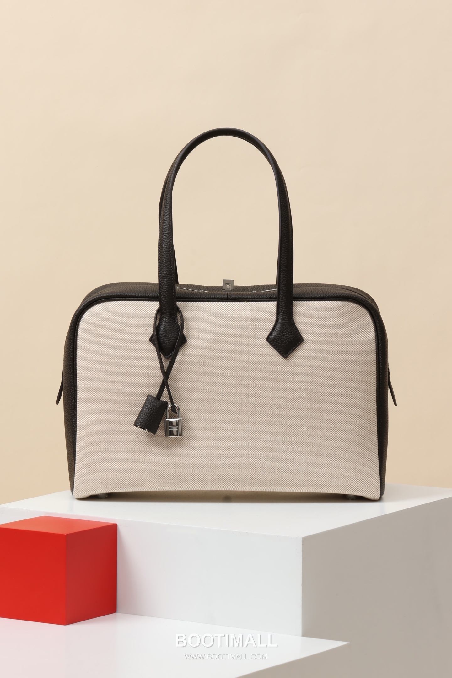 Hermes VR35 TC Canvas Tote TC Cowhide and Canvas Ebony Tote Bag 에르메스 VR35 TC 캔버스 토트 TC 소가죽 캔버스 우드브라운 토트백 35.5cm 1