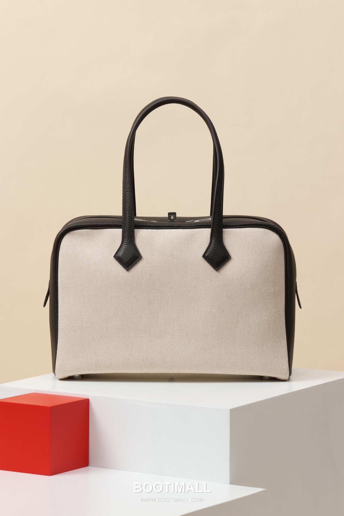 Hermes VR35 TC Canvas Tote TC Cowhide and Canvas Ebony Tote Bag 에르메스 VR35 TC 캔버스 토트 TC 소가죽 캔버스 우드브라운 토트백 35.5cm 3