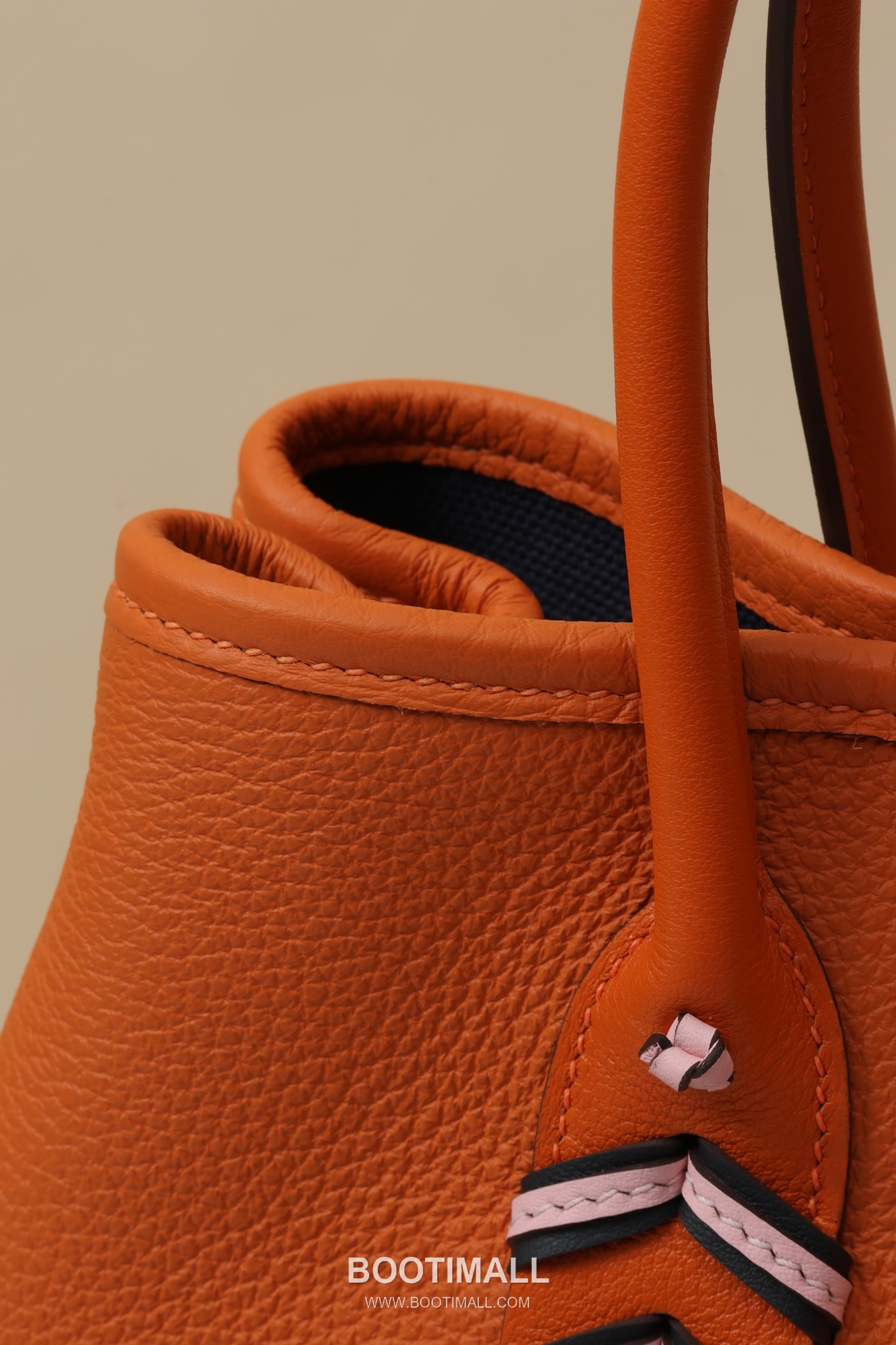 Hermes HY23 Woven Top Handle Togo and Swift Leather Orange Top Handle Bag 에르메스 HY23 위브 탑핸들 토고 스위프트 레더 오렌지 토트백 23cm 4