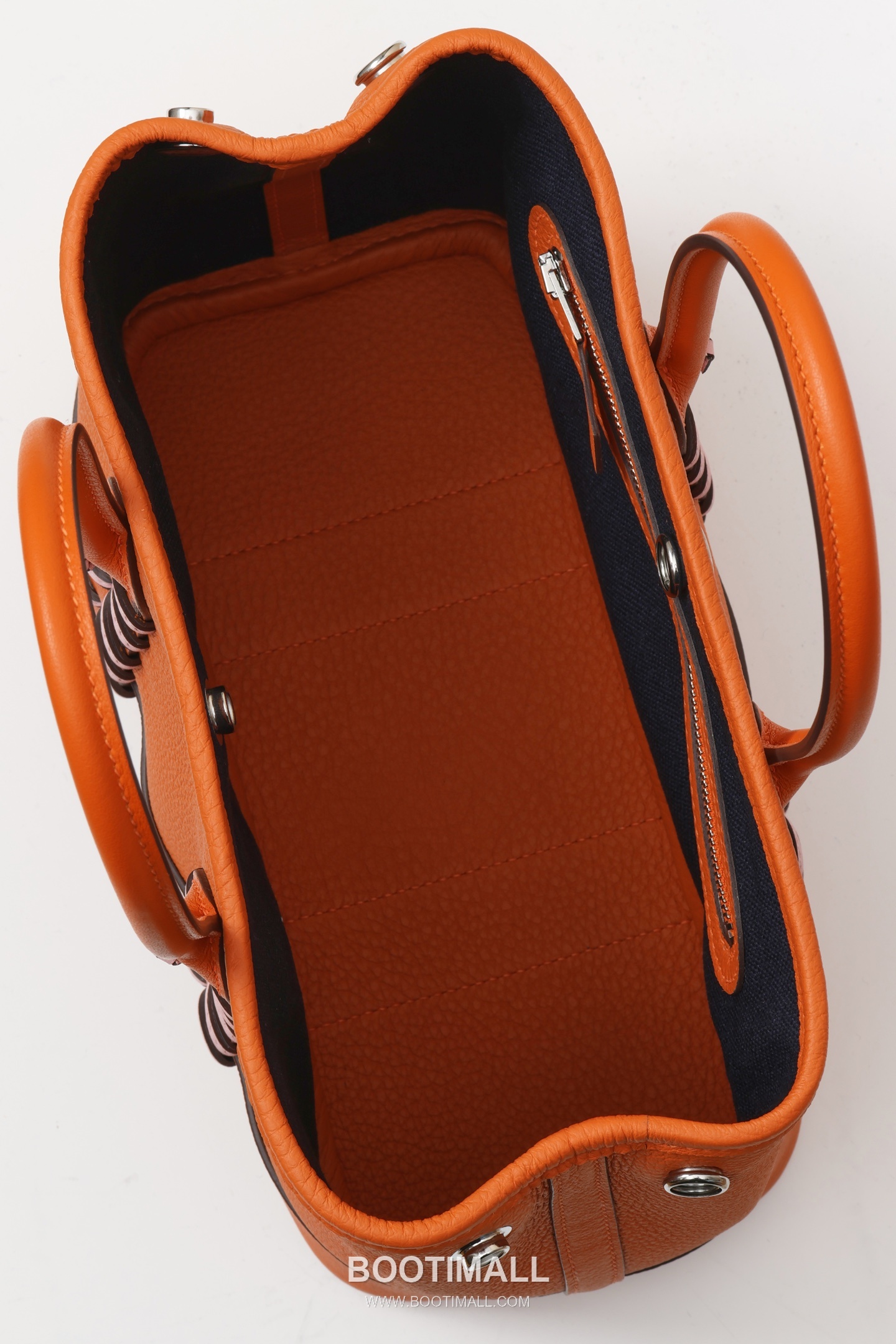 Hermes HY23 Woven Top Handle Togo and Swift Leather Orange Top Handle Bag 에르메스 HY23 위브 탑핸들 토고 스위프트 레더 오렌지 토트백 23cm 7