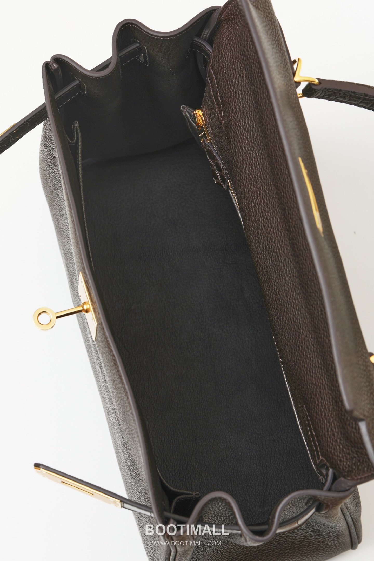 Hermes Kelly 28 Touch Barenia Leather and Matte Alligator Ebony Top Handle Bag 에르메스 켈리 28 터치 바레니아 레더와 매트 악어가죽 우드브라운 탑핸들백 28cm 7