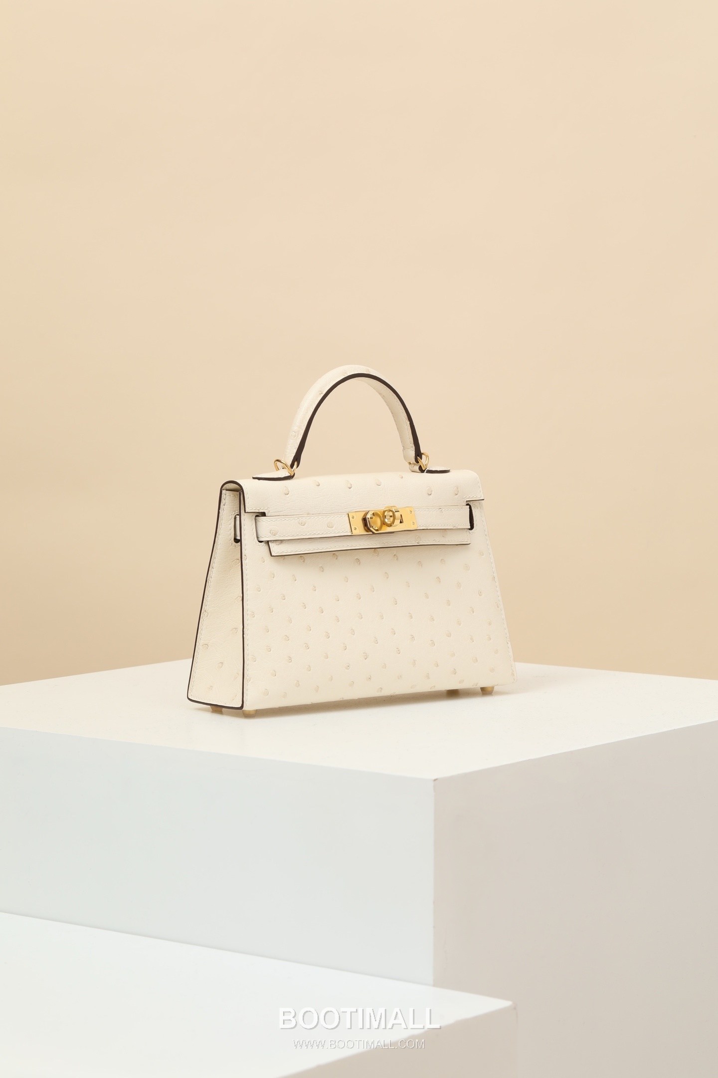 Hermes Mini Kelly 19 Ostrich Ostrich Leather Cream Top Handle Bag 에르메스 미니 켈리 19 타조 타조가죽 크림 탑핸들백 19cm 2
