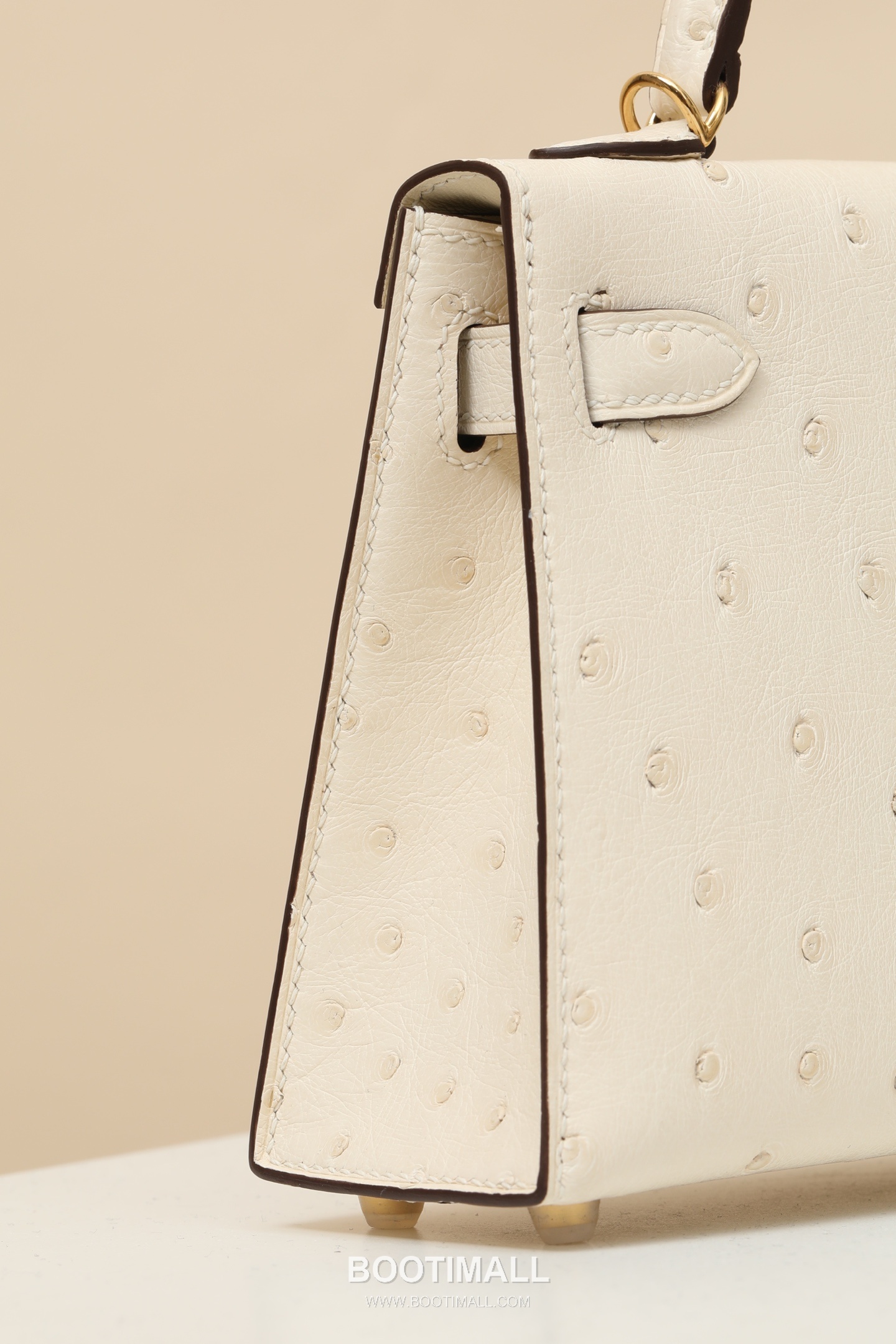 Hermes Mini Kelly 19 Ostrich Ostrich Leather Cream Top Handle Bag 에르메스 미니 켈리 19 타조 타조가죽 크림 탑핸들백 19cm 5