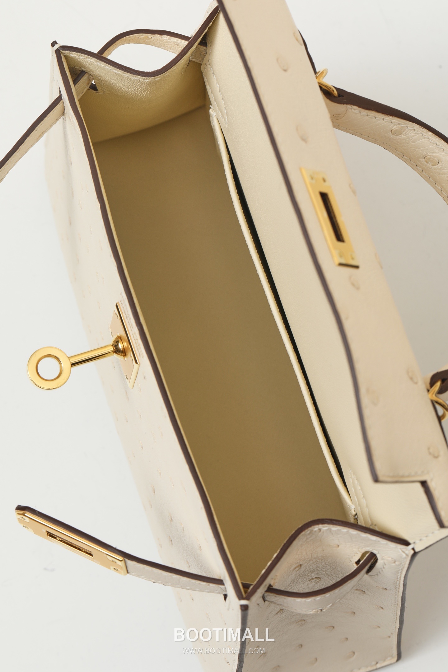 Hermes Mini Kelly 19 Ostrich Ostrich Leather Cream Top Handle Bag 에르메스 미니 켈리 19 타조 타조가죽 크림 탑핸들백 19cm 7