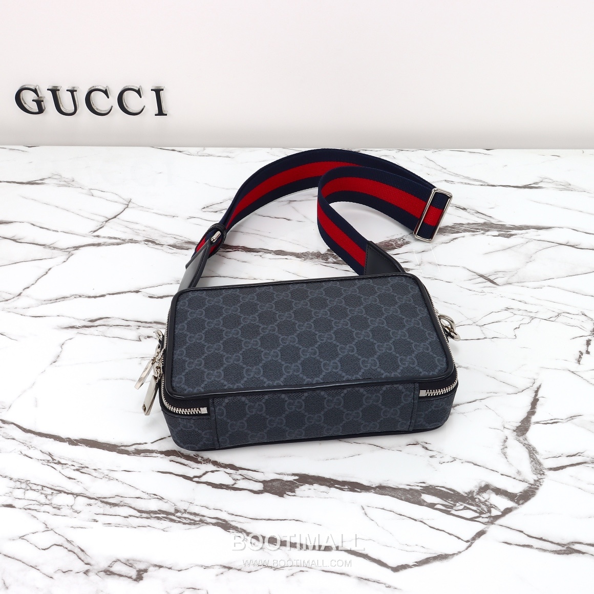 Gucci GG Supreme Camera GG Supreme Canvas Navy Crossbody Bag 구찌 GG 수프림 카메라 GG 수프림 캔버스 네이비 크로스백 22.5cm 12