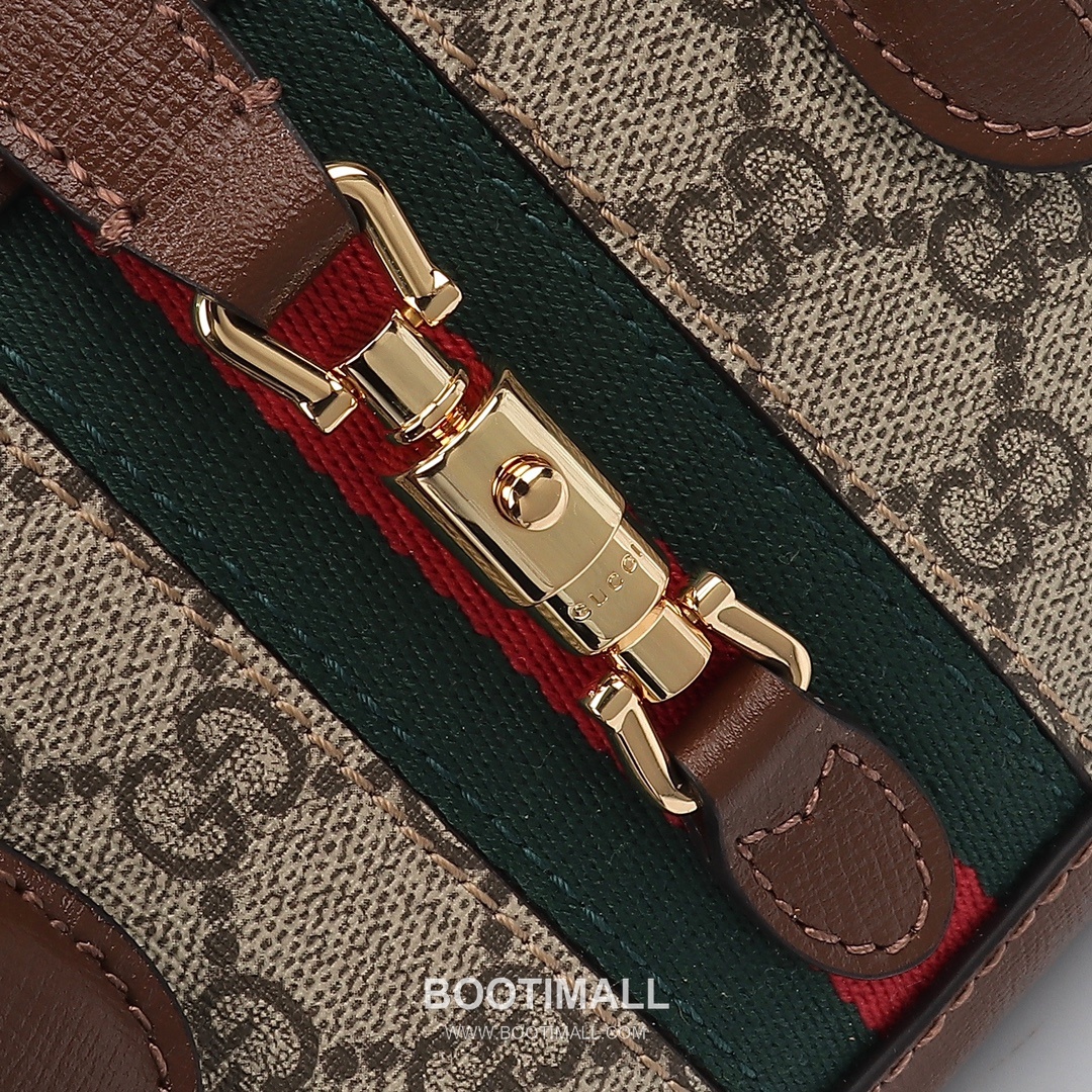 Gucci GG Supreme Web Mini GG Supreme Canvas and Calfskin Brown Top Handle Bag 구찌 GG 수프림 웹 미니 GG 수프림 캔버스와 카프스킨 브라운 탑핸들백 24cm 7