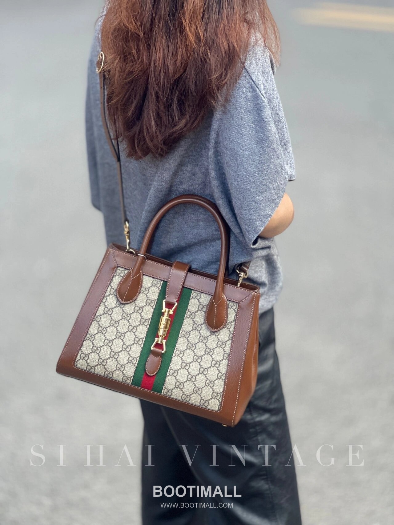 Gucci Horsebit Web Small GG Supreme Canvas Brown Top Handle Bag 구찌 홀스빗 웹 스몰 GG 수프림 캔버스 브라운 탑핸들백 30cm 1