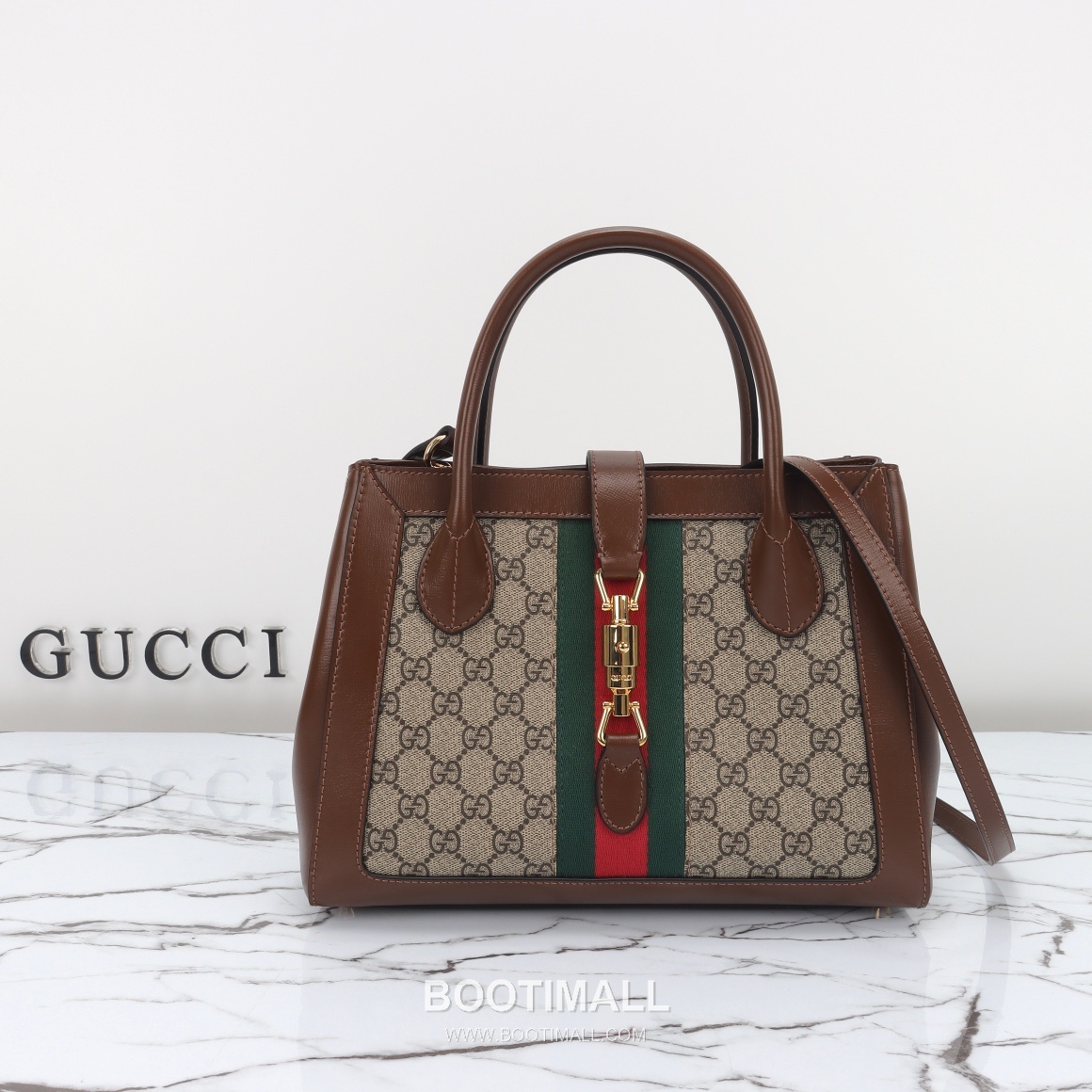 Gucci Horsebit Web Small GG Supreme Canvas Brown Top Handle Bag 구찌 홀스빗 웹 스몰 GG 수프림 캔버스 브라운 탑핸들백 30cm 3