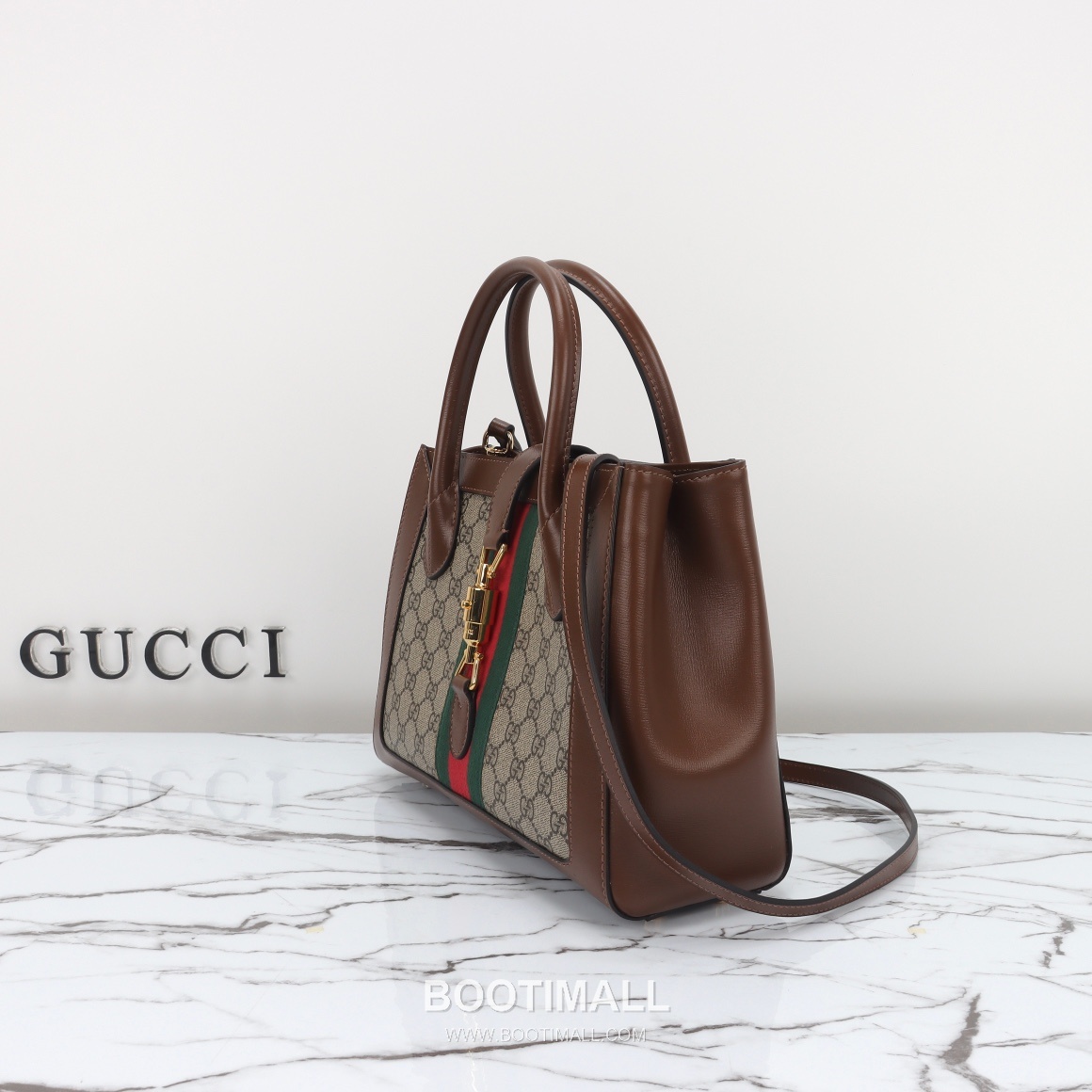 Gucci Horsebit Web Small GG Supreme Canvas Brown Top Handle Bag 구찌 홀스빗 웹 스몰 GG 수프림 캔버스 브라운 탑핸들백 30cm 4