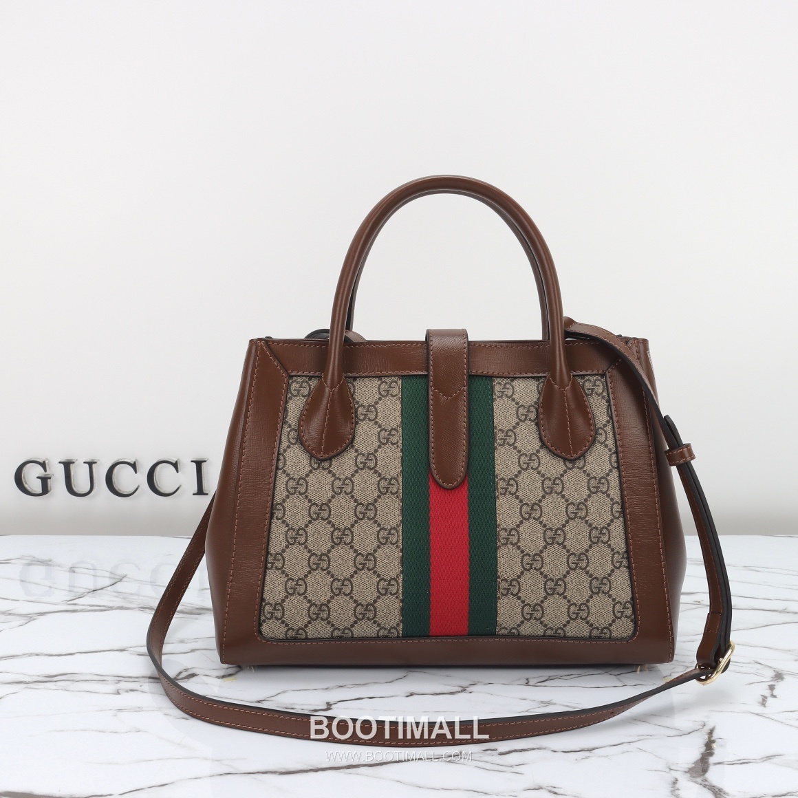 Gucci Horsebit Web Small GG Supreme Canvas Brown Top Handle Bag 구찌 홀스빗 웹 스몰 GG 수프림 캔버스 브라운 탑핸들백 30cm 5