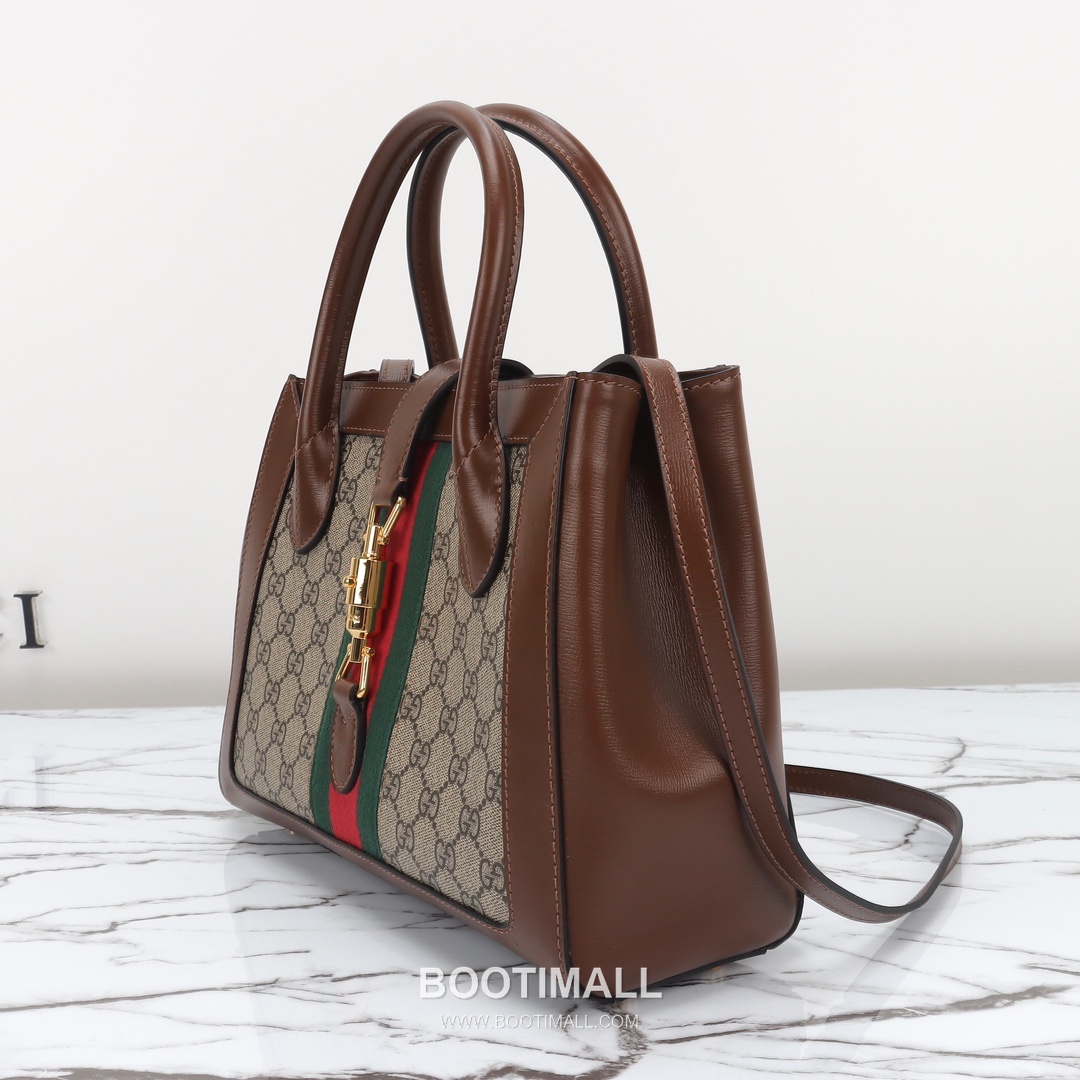Gucci Horsebit Web Small GG Supreme Canvas Brown Top Handle Bag 구찌 홀스빗 웹 스몰 GG 수프림 캔버스 브라운 탑핸들백 30cm 9