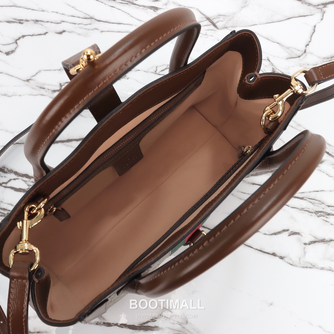 Gucci Horsebit Web Small GG Supreme Canvas Brown Top Handle Bag 구찌 홀스빗 웹 스몰 GG 수프림 캔버스 브라운 탑핸들백 30cm 11